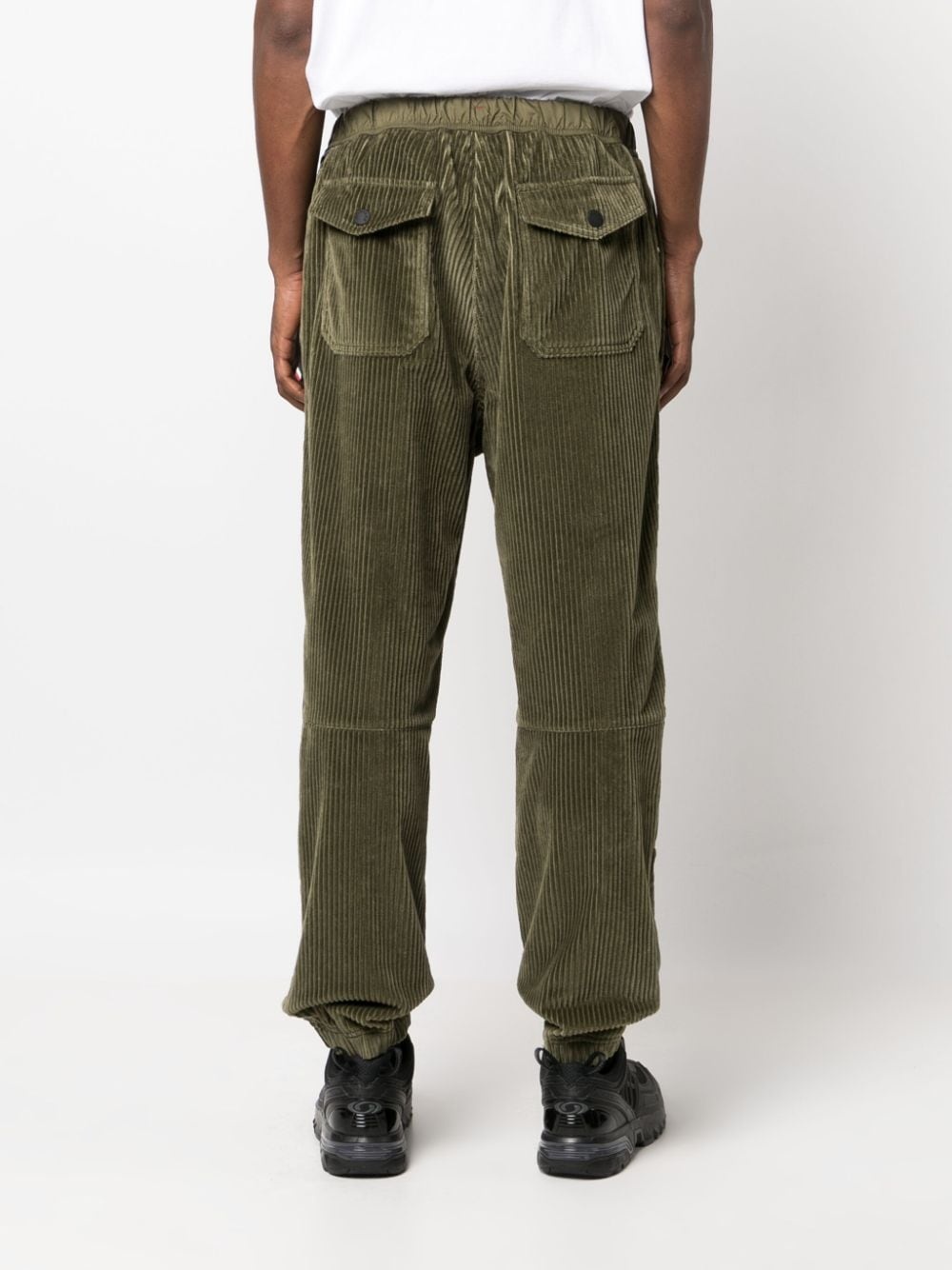 corduroy panelled trousers - 4