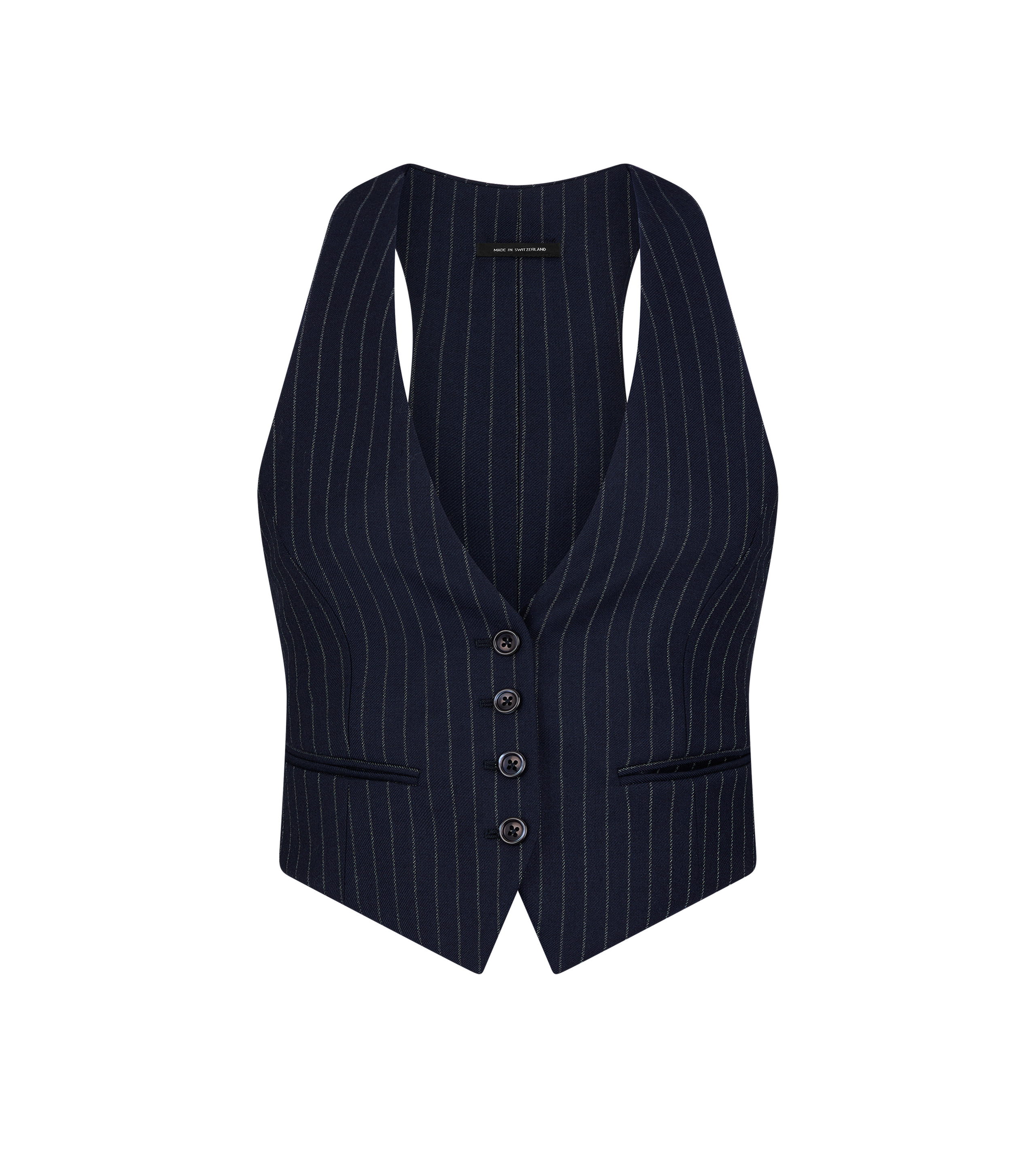 STRIPED WOOL FLANNEL WAISTCOAT - 1