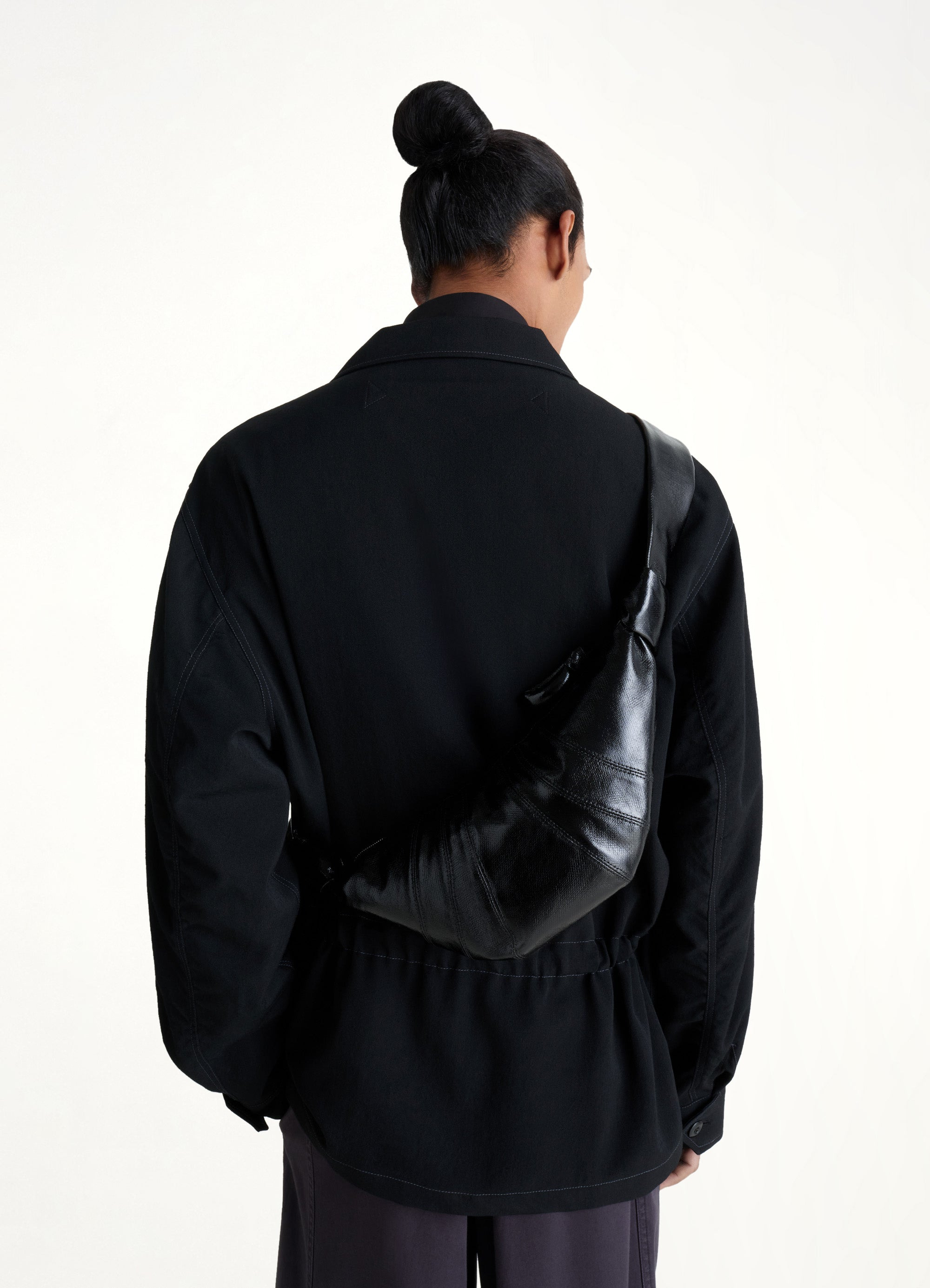 Small Croissant Bag in Black - 4