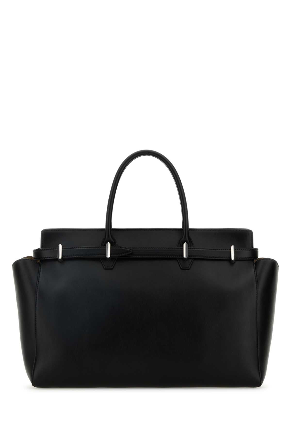 Jimmy Choo Women Black Leather Large Diamond Belted Shopping Bag - 3