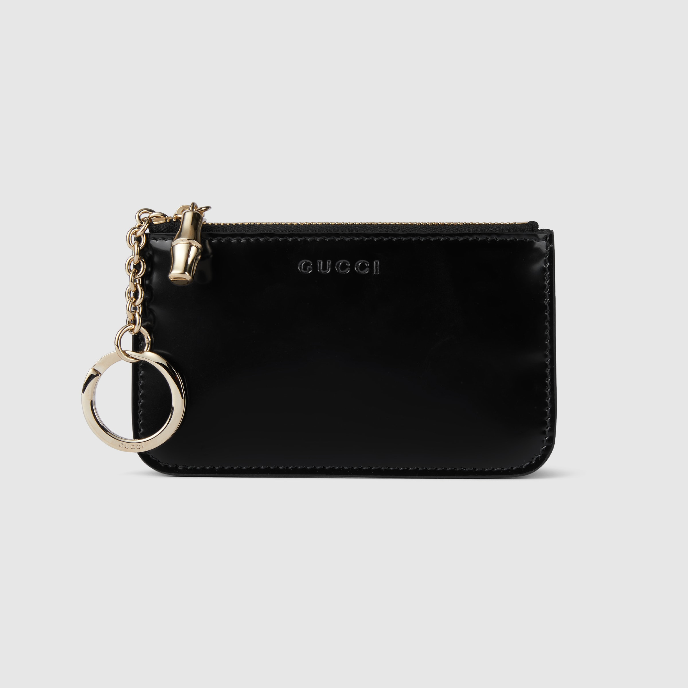Zip key case with bamboo - 1
