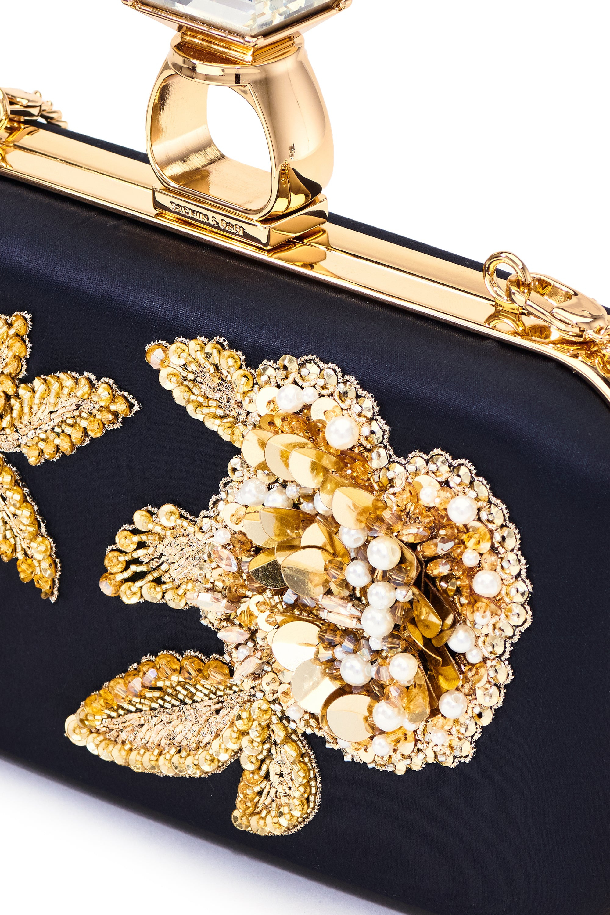 Embellished On The Rocks Clutch - Black - 2