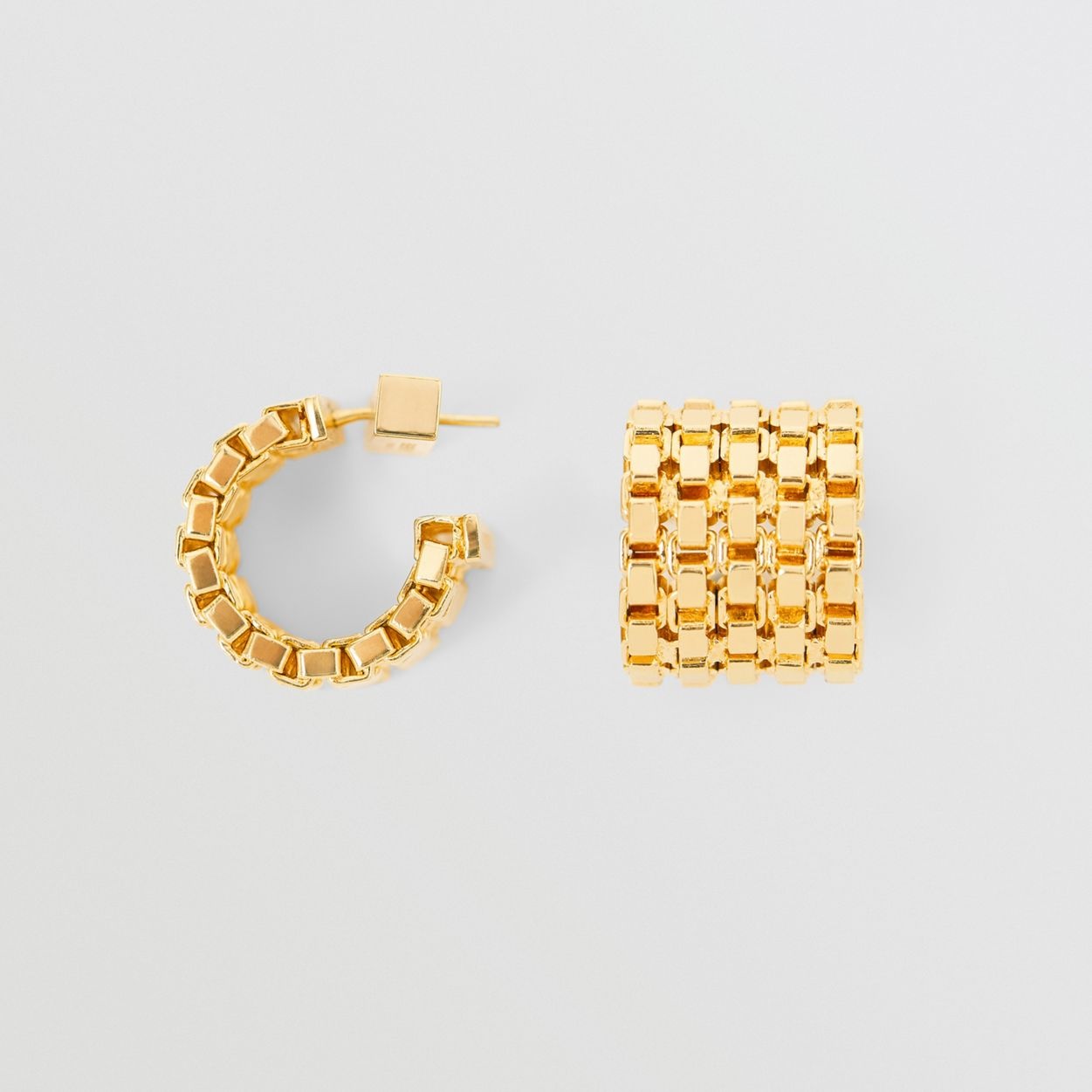 Gold-plated Chain-link Hoop Earrings - 4