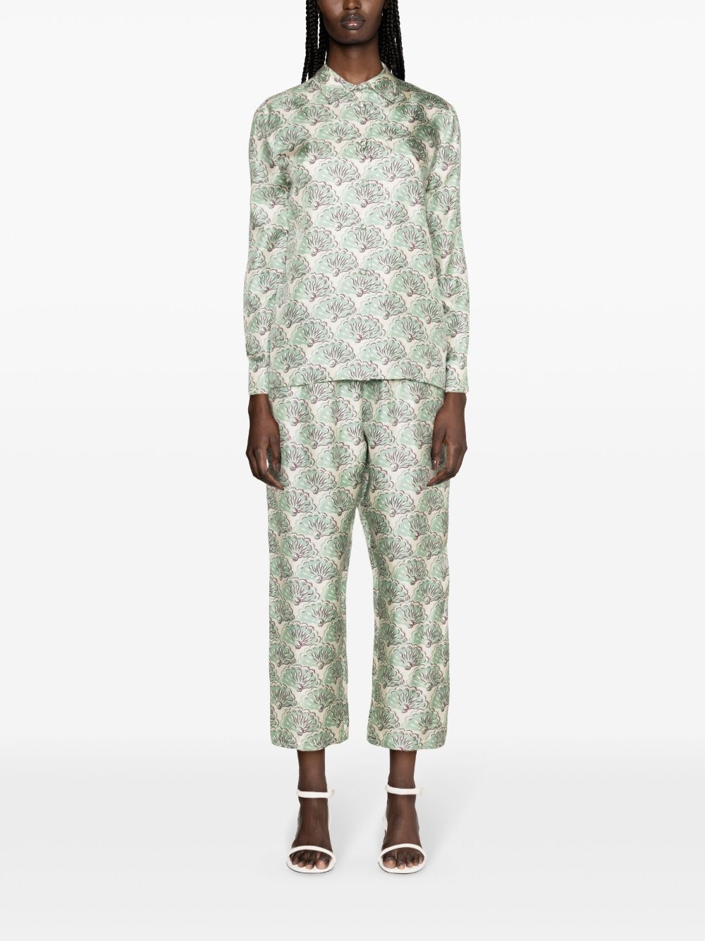 Boy fans-print silk shirt - 2