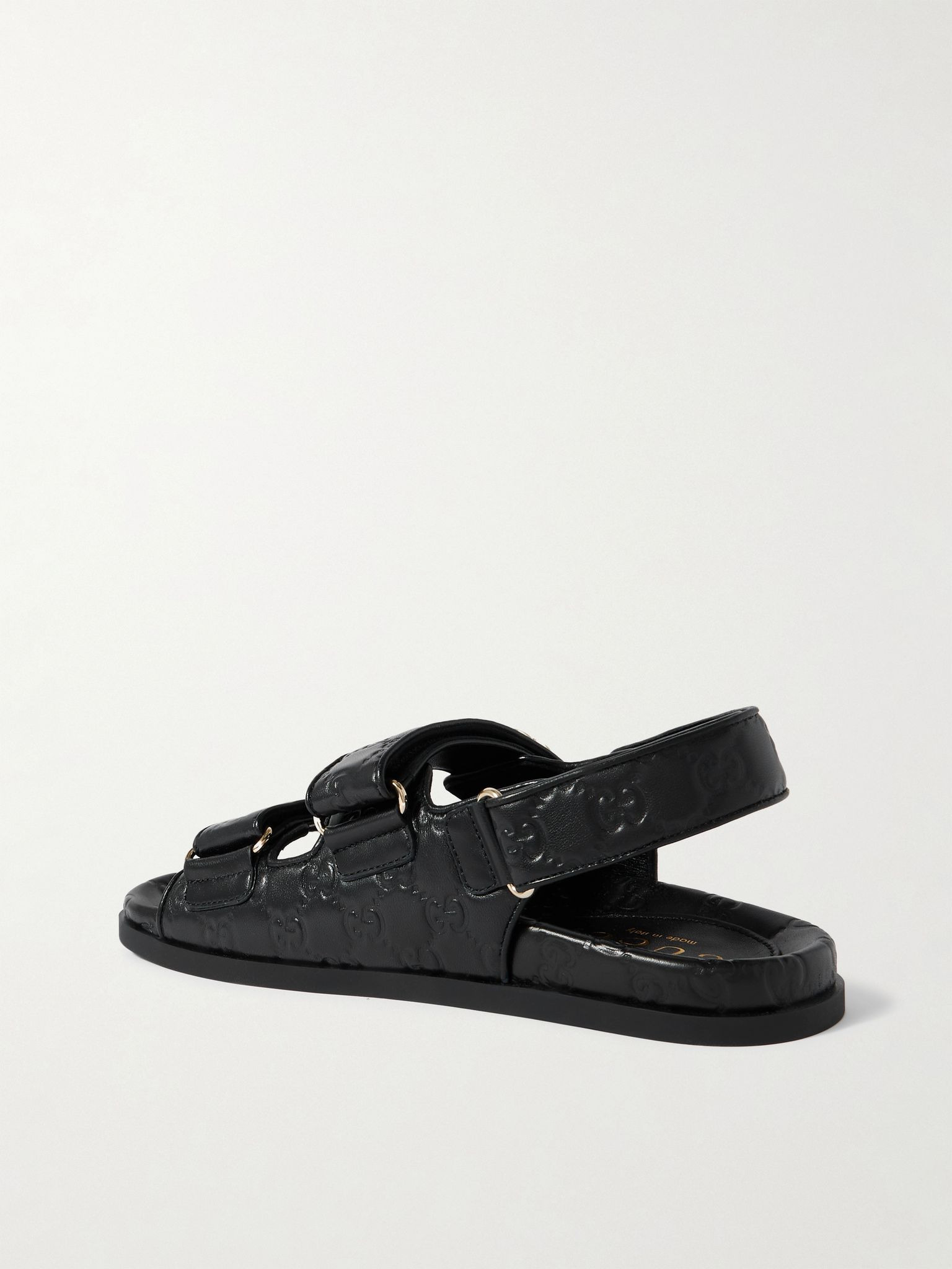 New Marmont GG debossed leather sandals Black - 3