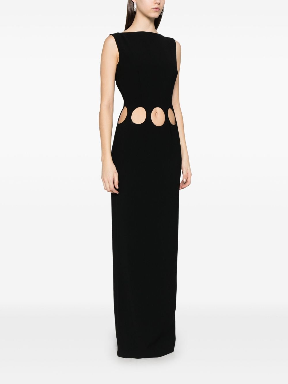 hole-detail maxi dress - 3