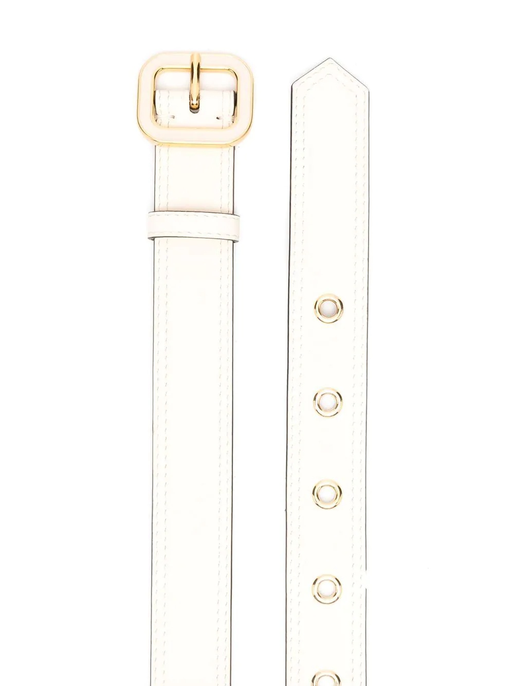 enamel buckle leather belt - 2