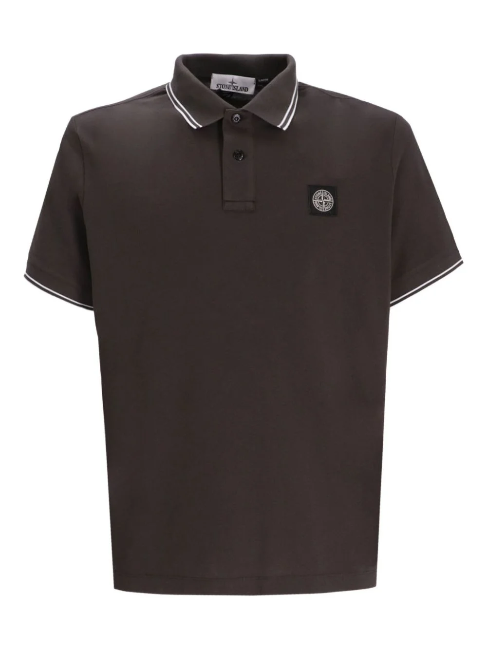tipped-collar logo polo shirt - 1