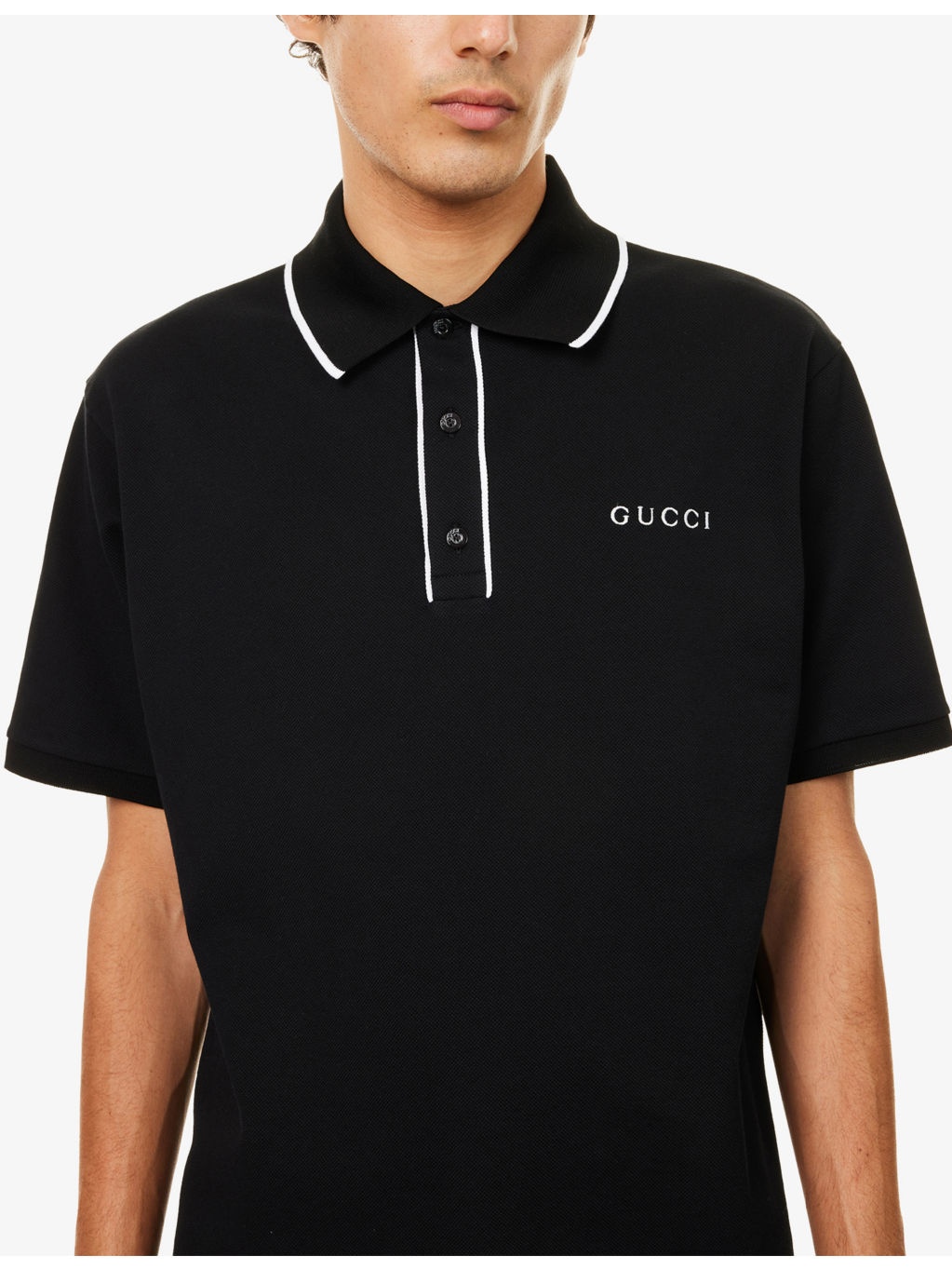 Contrast-Collar Logo-Embroidered Cotton-Pique Polo Shirt - 5