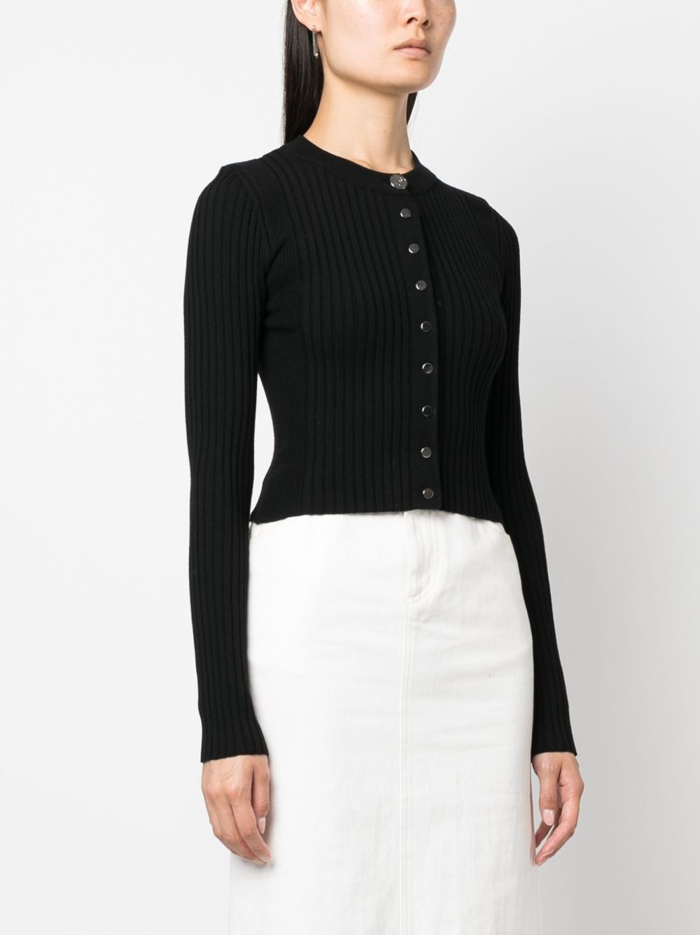 ribbed wool-blend cardigan - 3