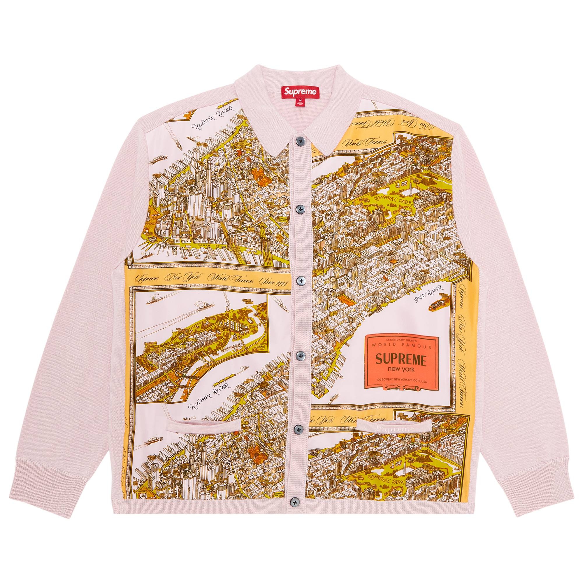 Supreme Supreme Silk Map Cardigan 'Pink' | REVERSIBLE