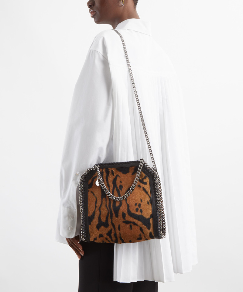 Stella McCartney Falabella Mini Ocelot Brushed Velvet Shoulder Bag outlook