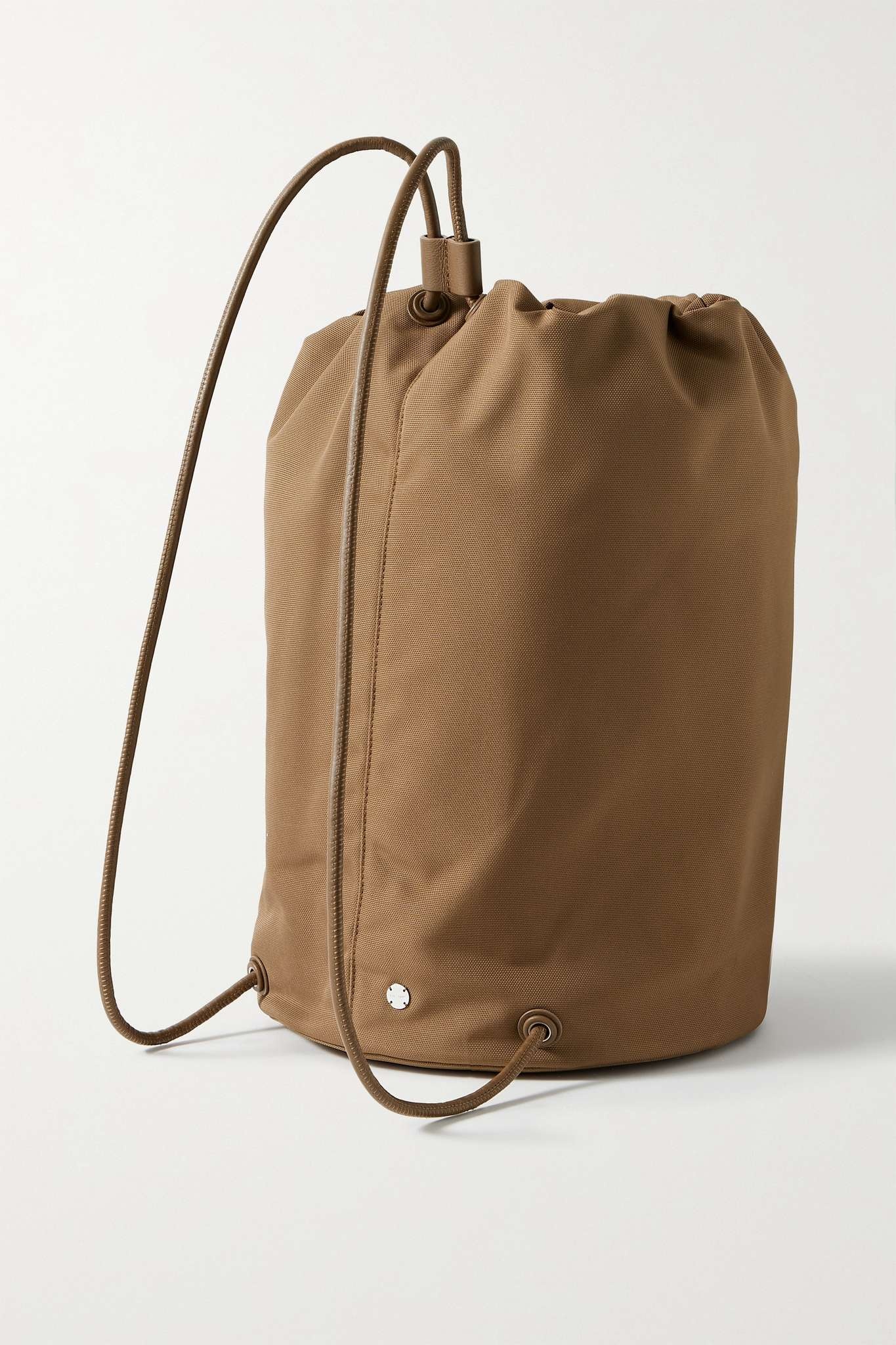 Leather-trimmed canvas backpack - 3