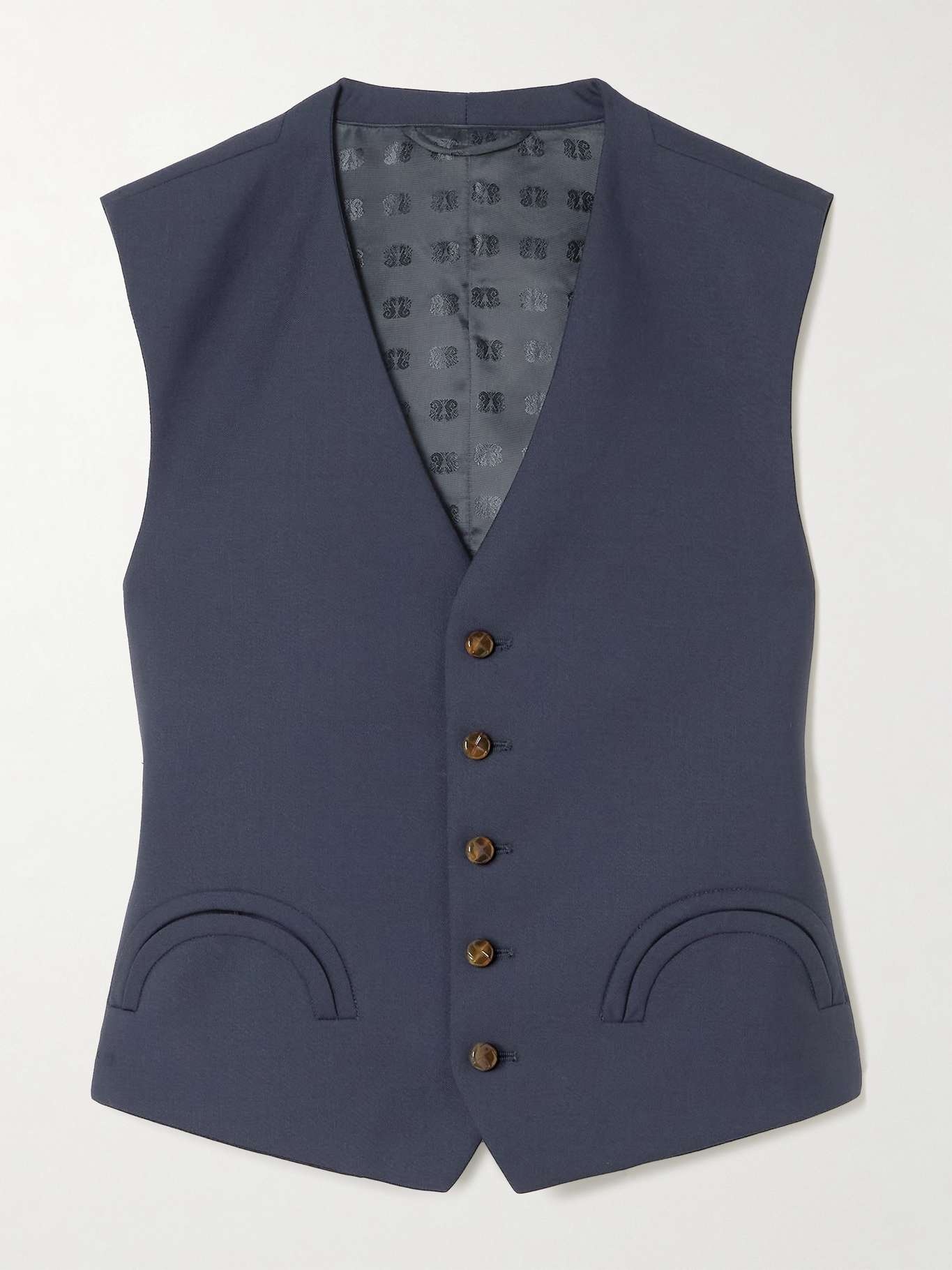 First Class Feral wool and mohair-blend vest Navy - 1