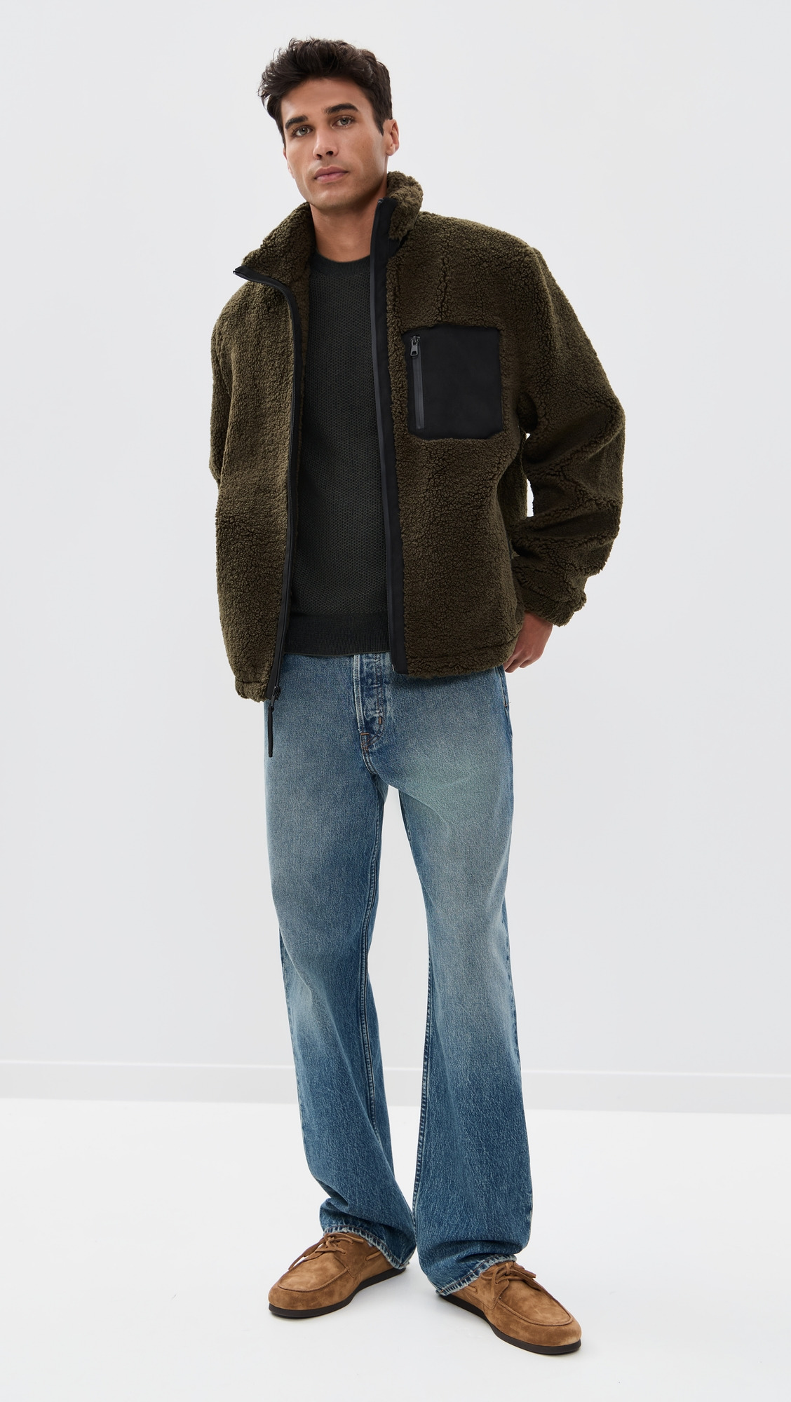 Faux Sherpa Zip Jacket - 4