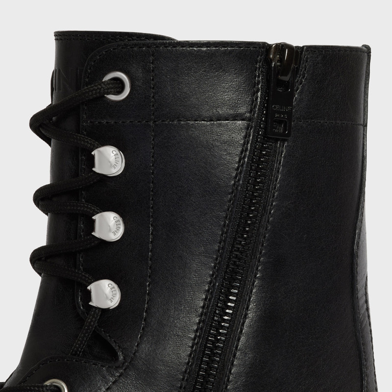 CELINE TRIOMPHE RANGERS MID LACE-UP BOOT in SHINY BULLSKIN 6