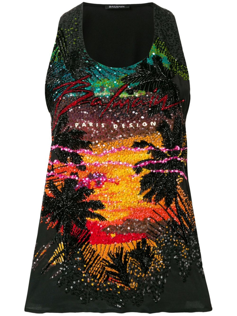 sequin embellished tank top 1