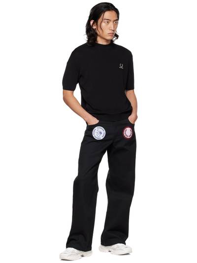 Raf Simons Black Fred Perry Patched Jeans outlook