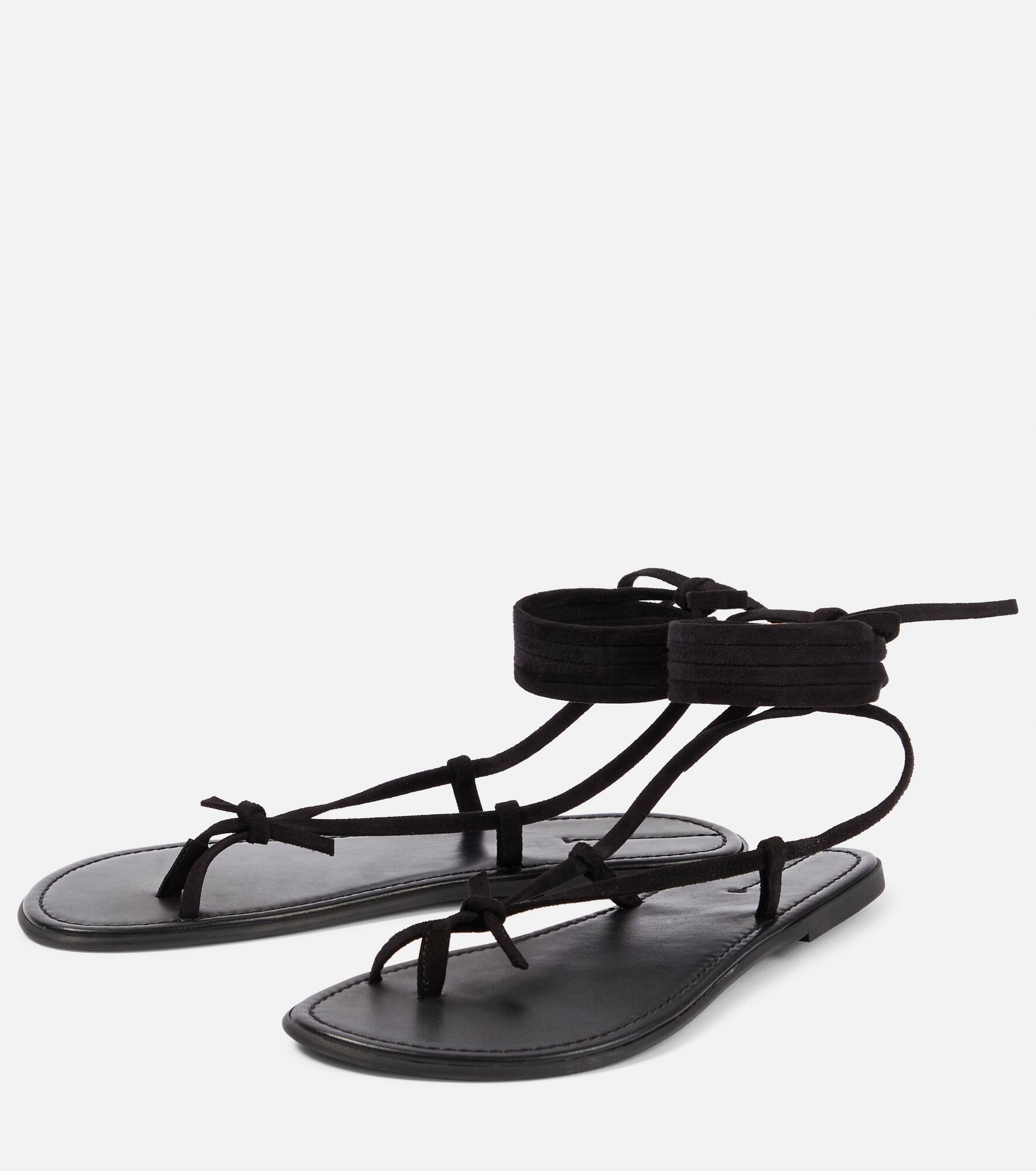 Tie leather sandals - 5