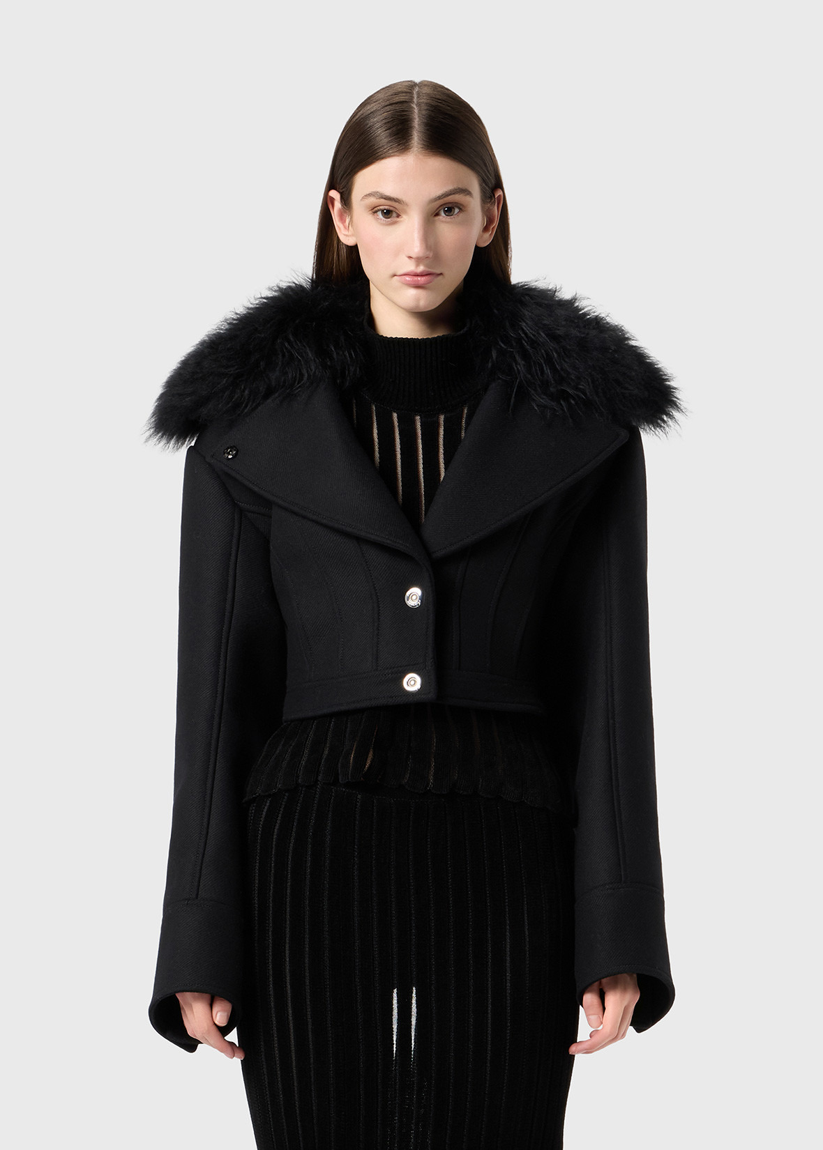 WOOL COAT WITH FUR - 3