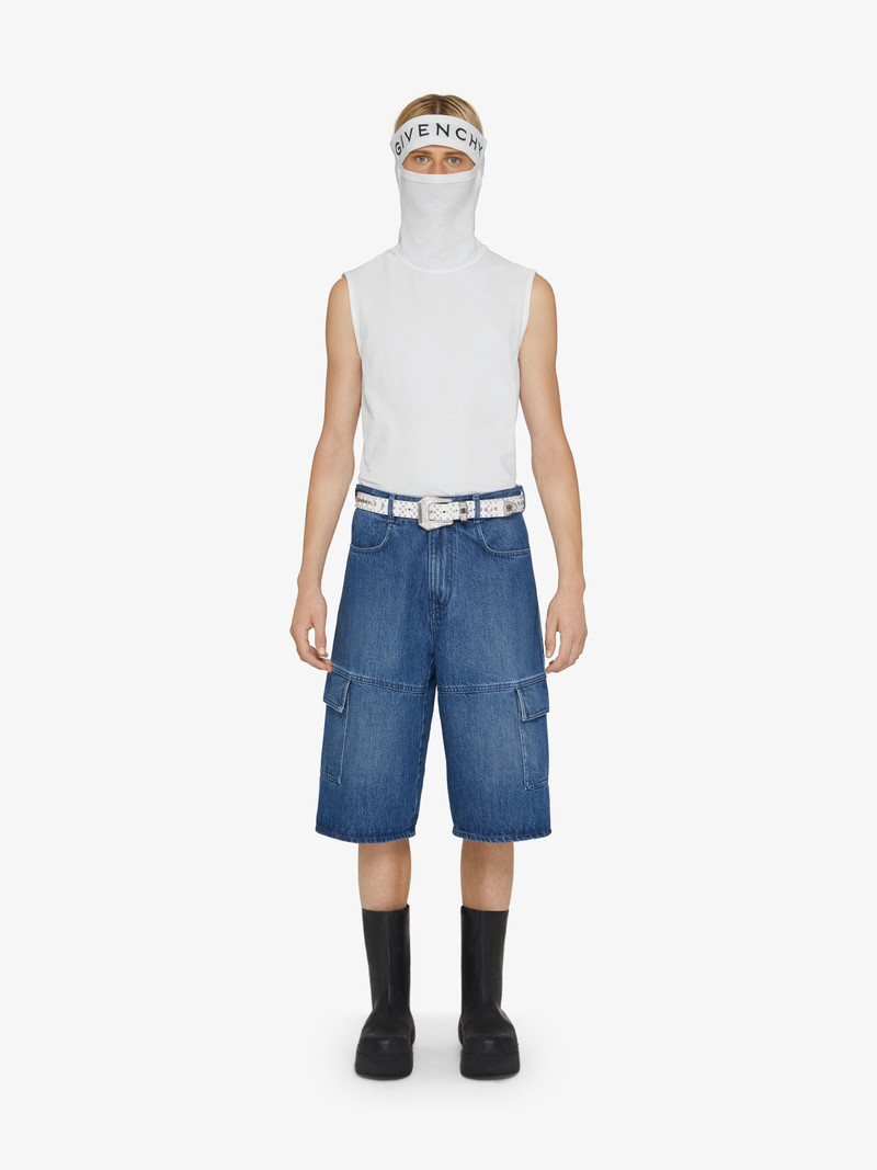 Givenchy MULTICUTTED DENIM CARGO SHORTS outlook