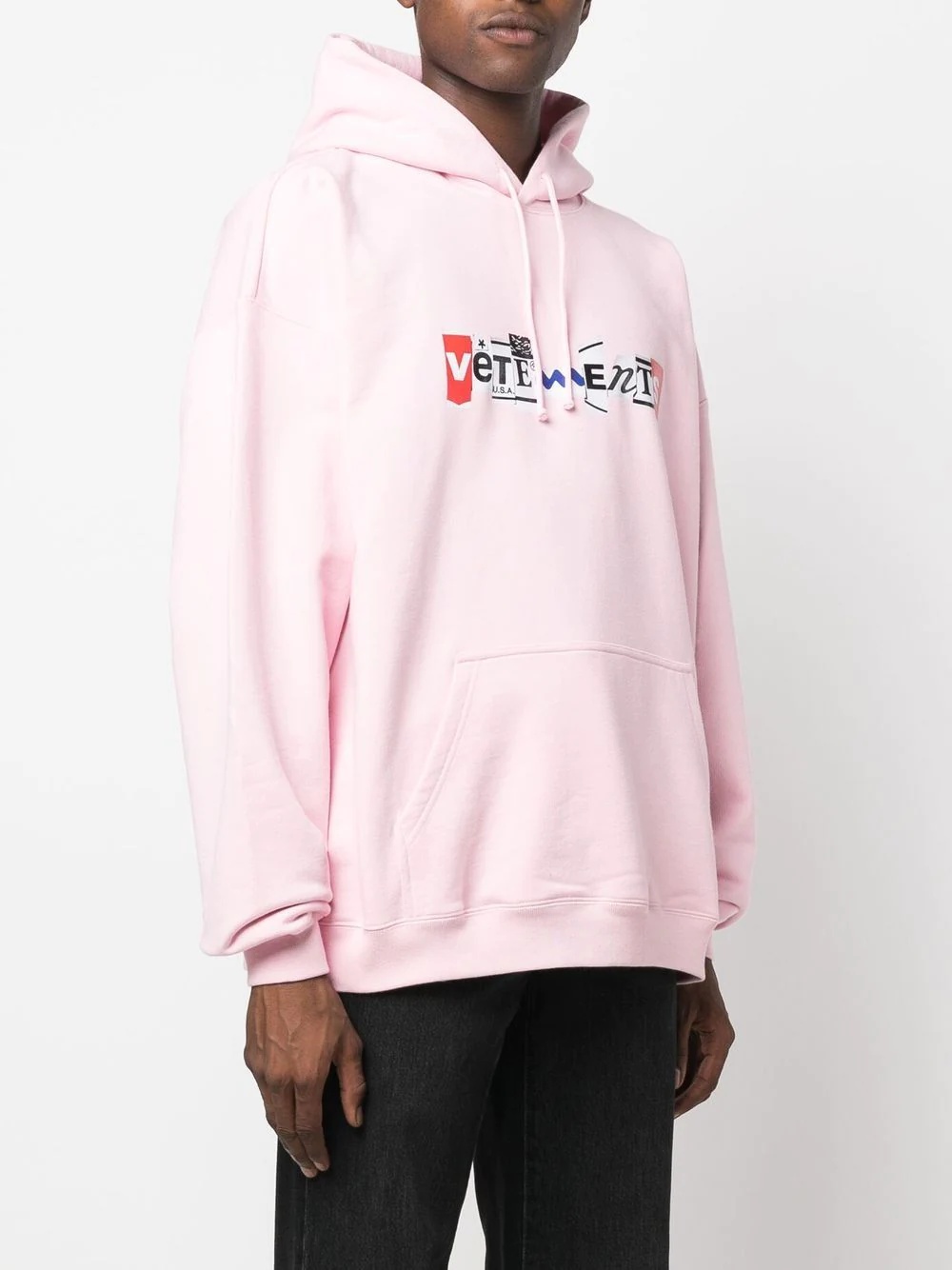 logo drawstring hoodie - 4