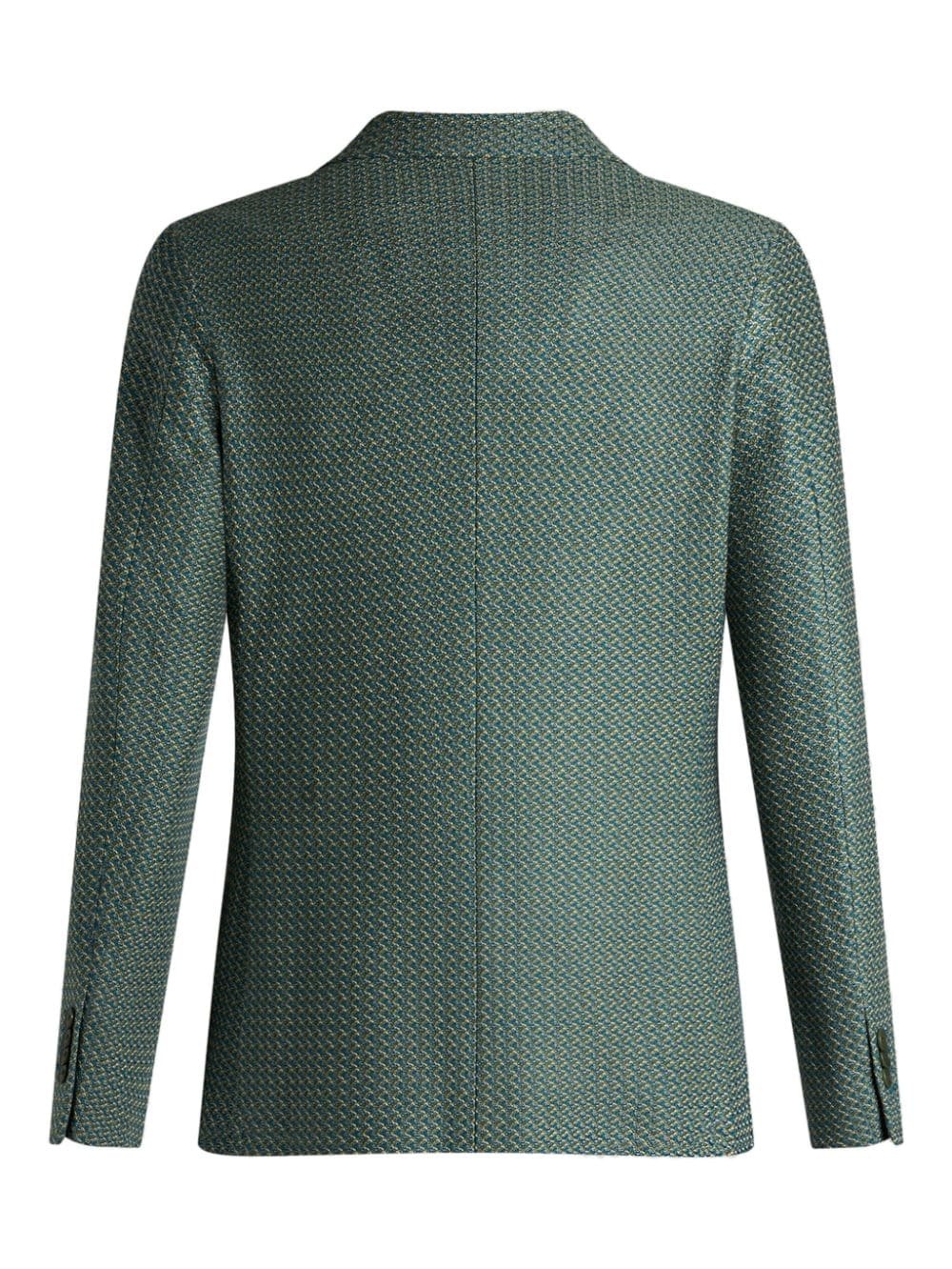 single-breasted cotton blazer - 6