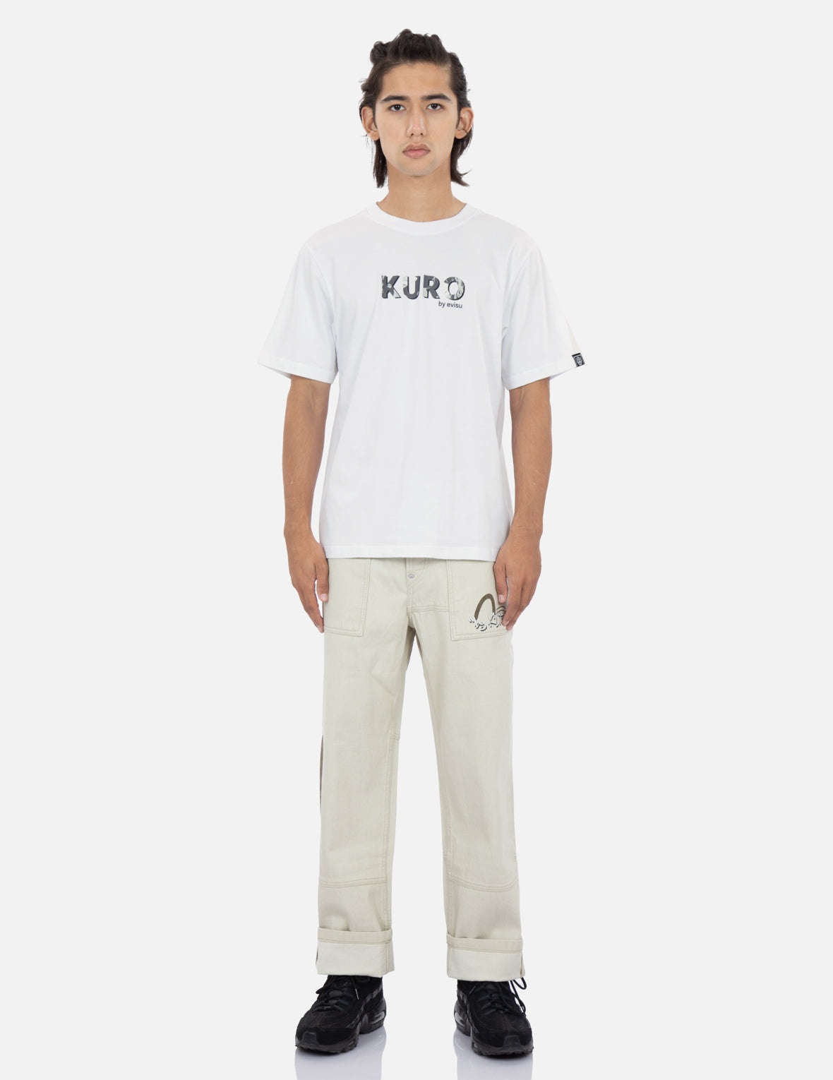 Seagull Print Colorblock Denim Jeans - 6