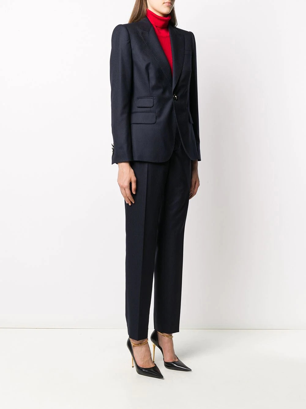 pinstripe single-breasted suit - 3