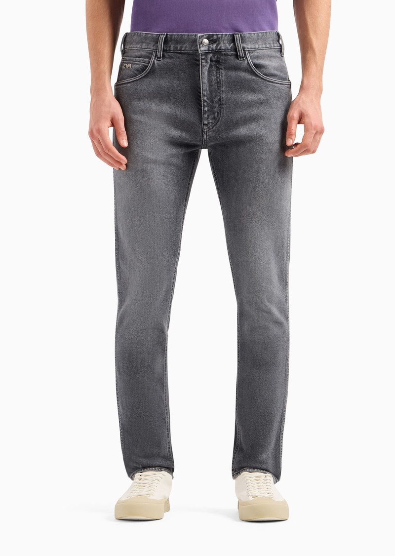 J16 slim-fit, washed denim jeans 2