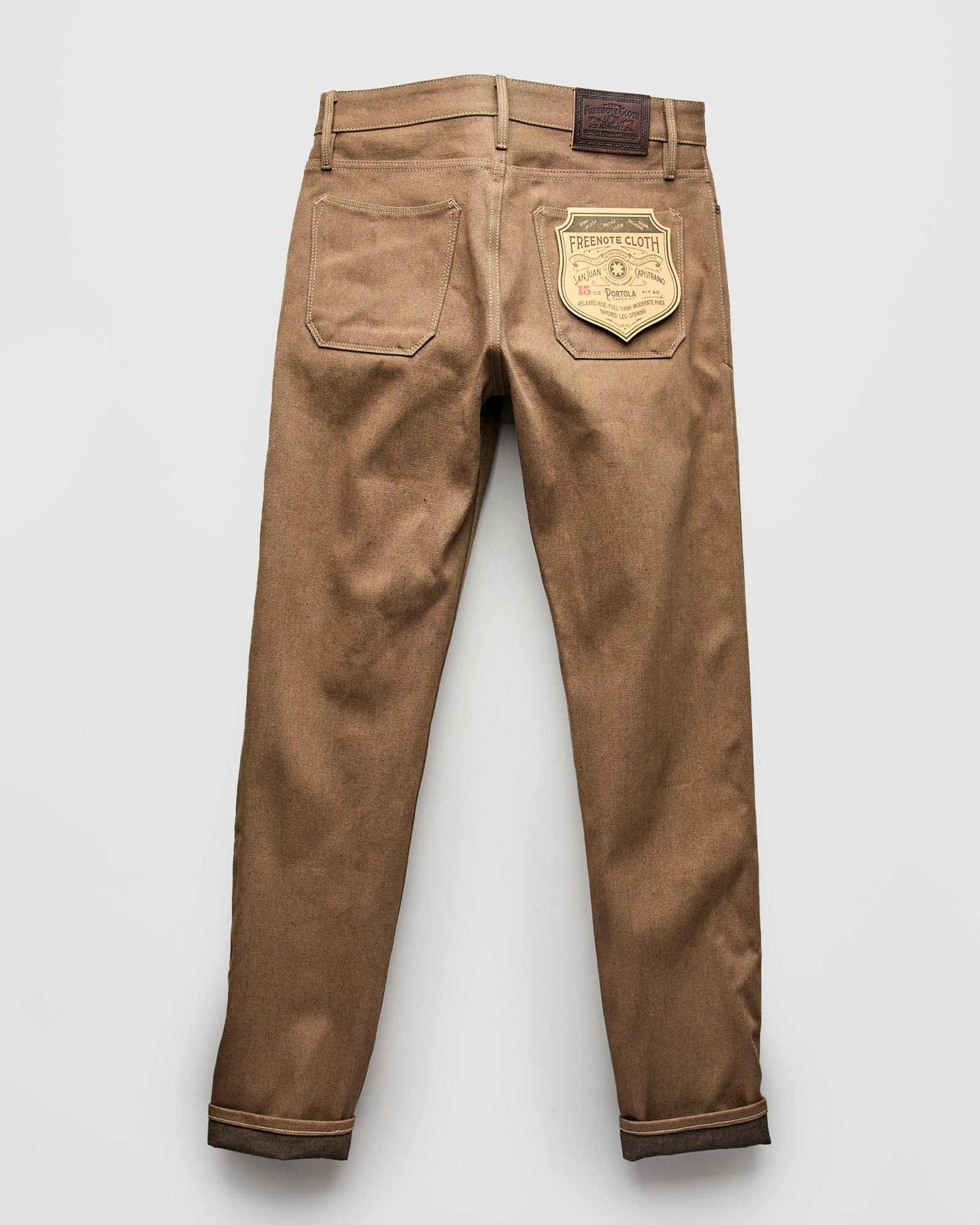 "Portola" 15oz Brown Selvedge Denim - Tapered Fit - 3