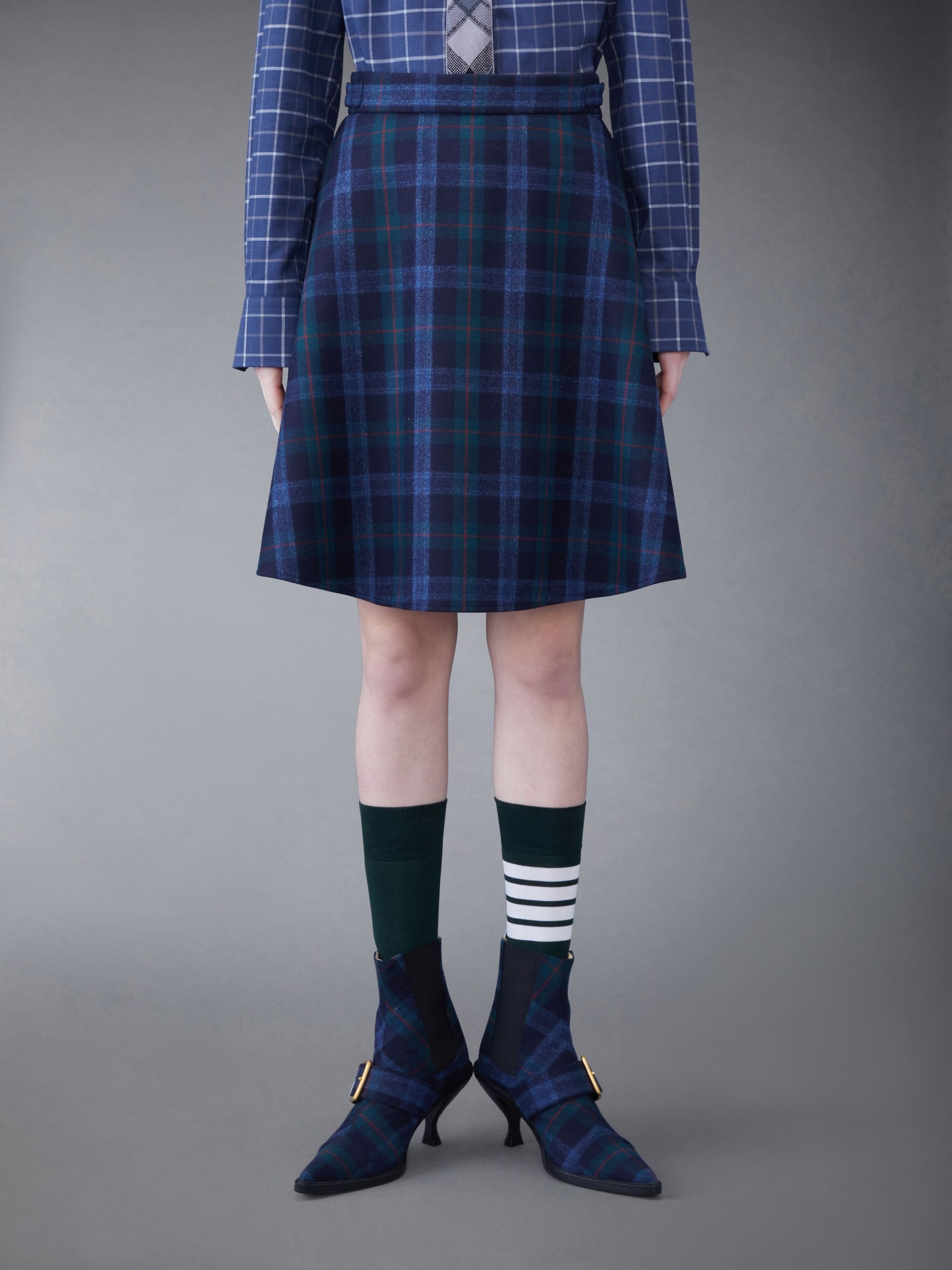 Tartan Flannel Side Tab Skirt - 1