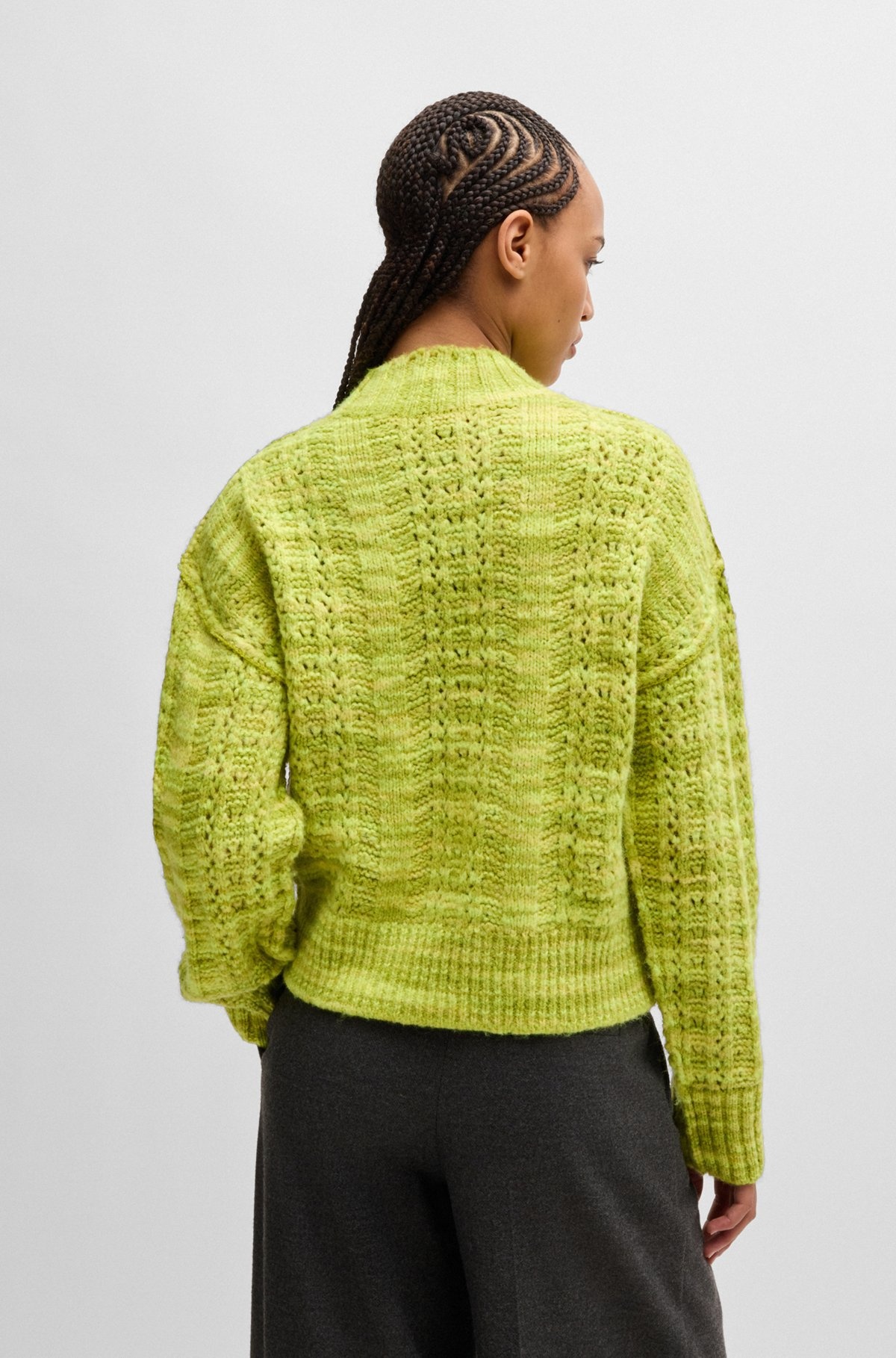 RELAXED-FIT SWEATER IN TWO-TONE YARN - 4