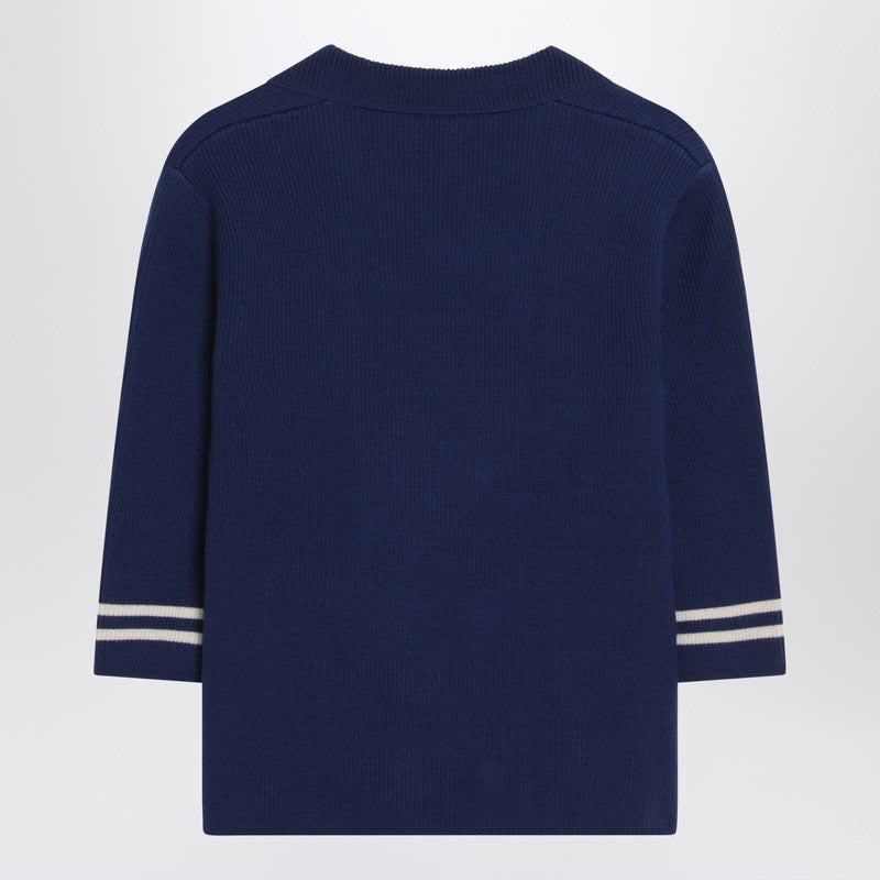 Valentino Blue Double-Breasted Wool Cardigan Women - 2