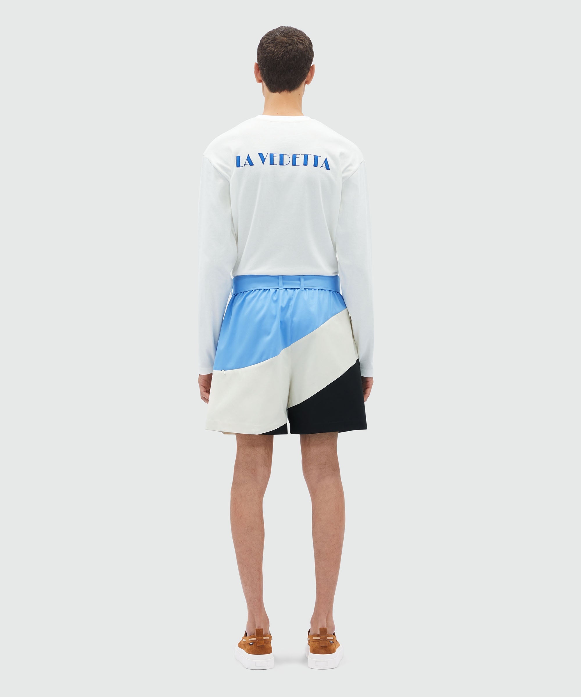 "Tidal wave" patterned gabardine Bermuda shorts - 3