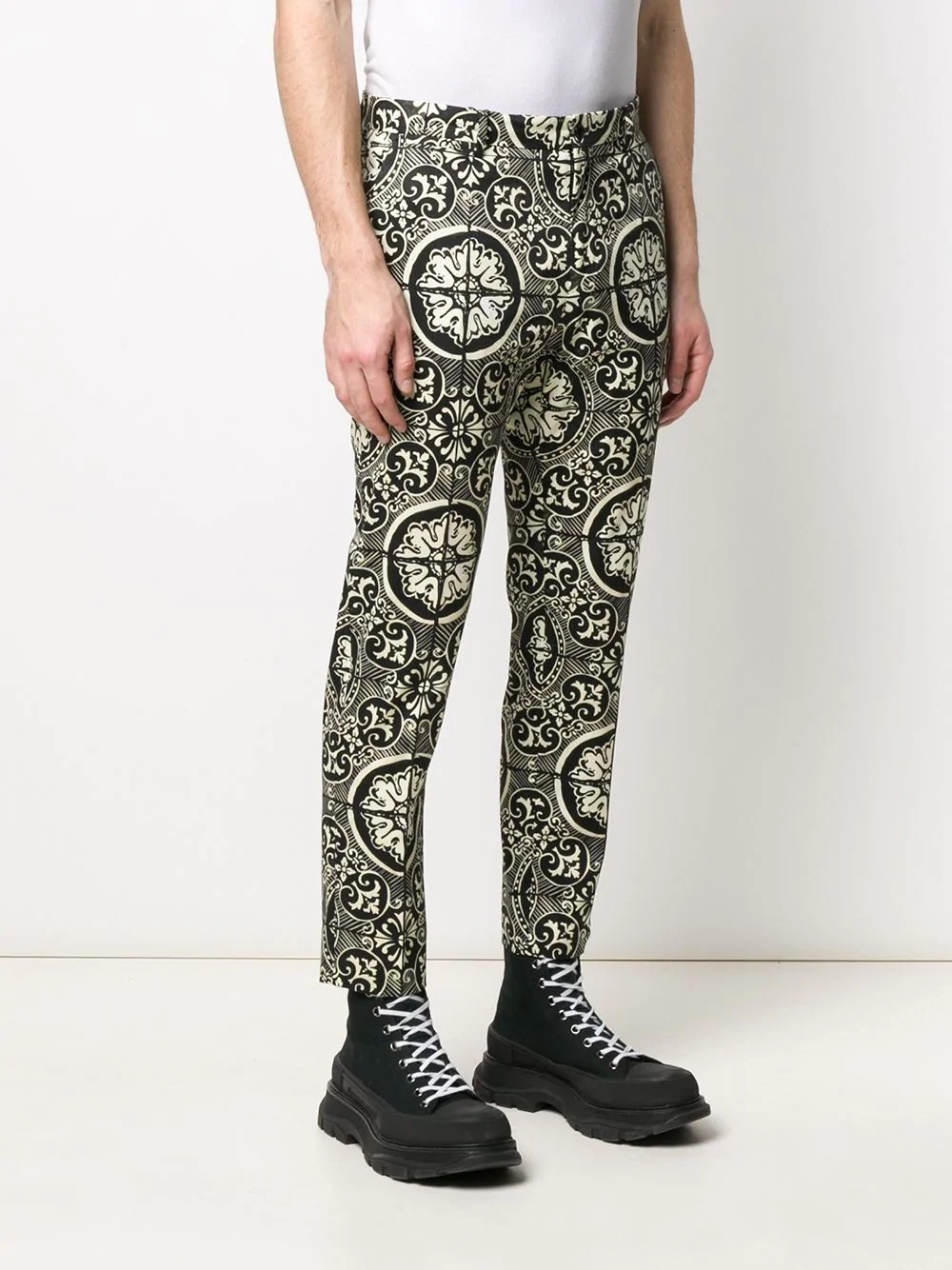 patterned tailored trousers - 3