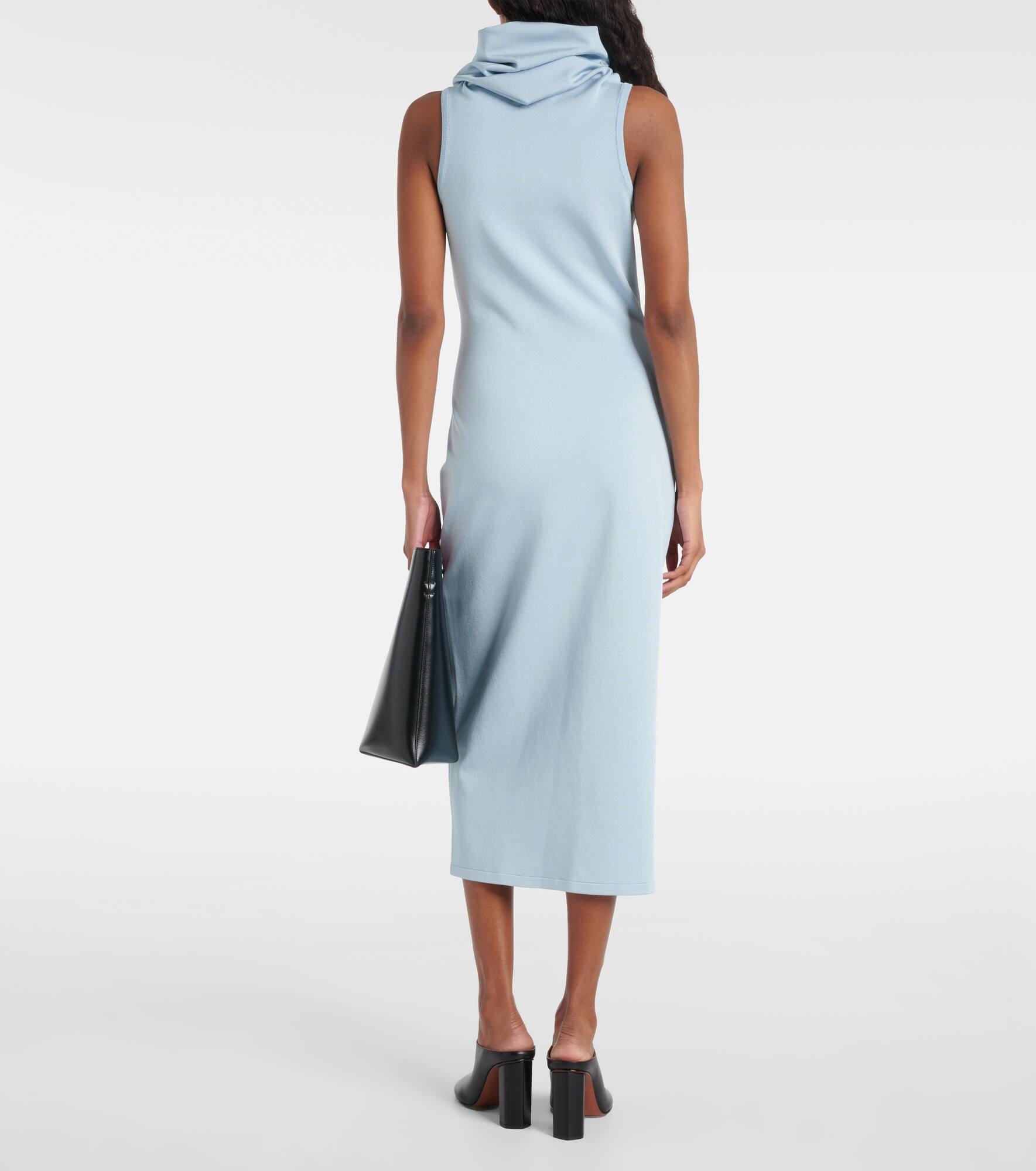 Hooded jersey midi dress - 3