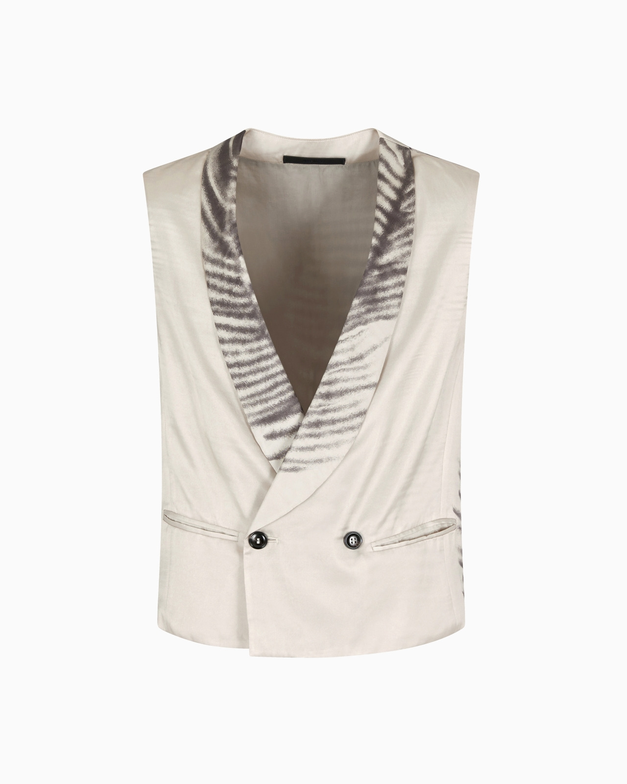 PRINTED CUPRO DOUBLE-BREASTED WAISTCOAT - 1