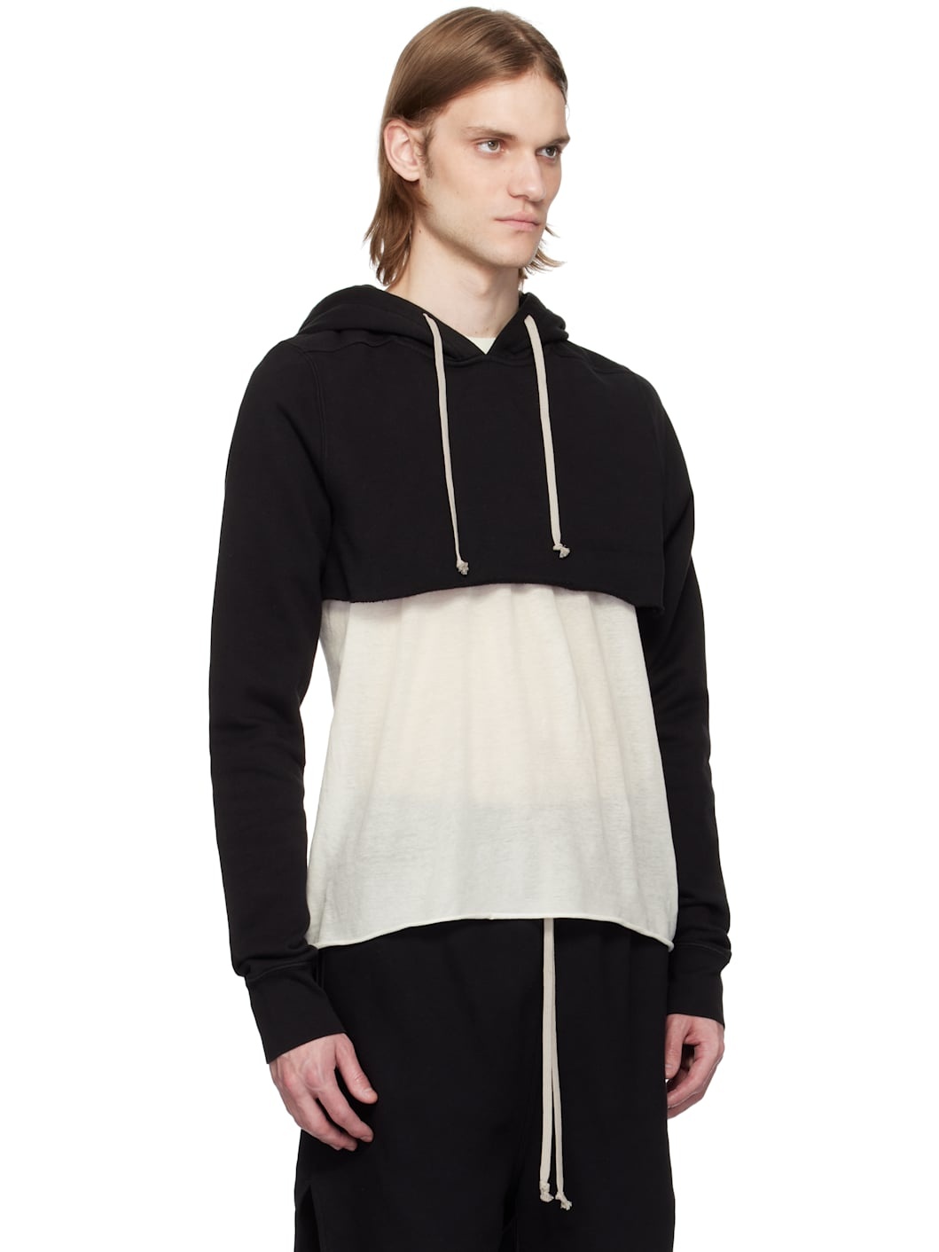 Black Hollywood Cropped Hoodie - 2