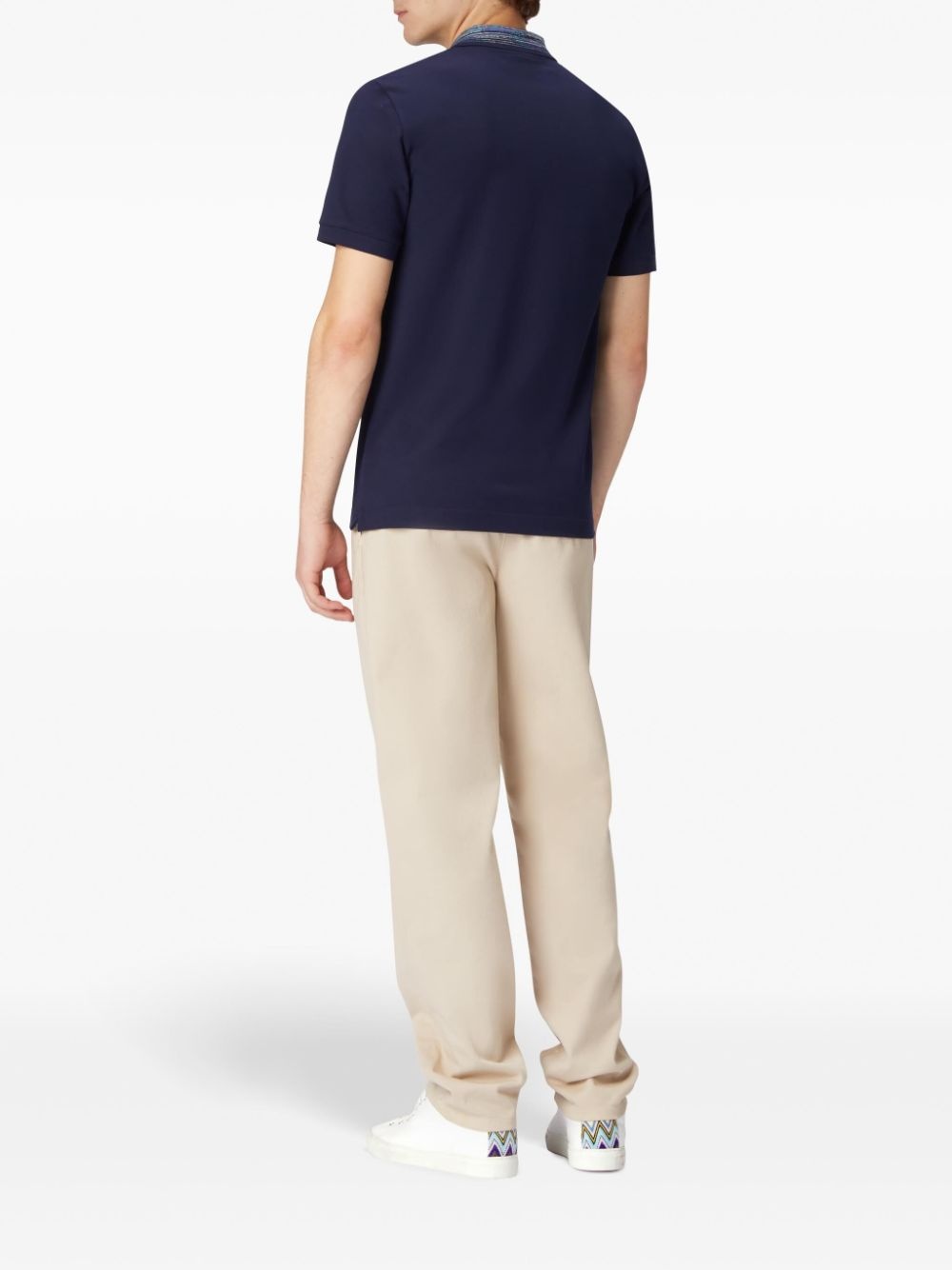 logo-lettering cotton polo shirt - 3