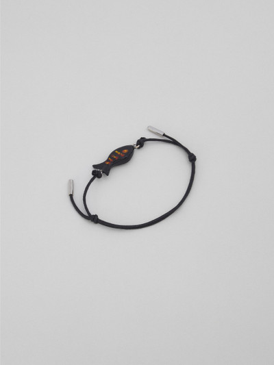 Marni LEATHER BRACELET WITH ENAMELLED METAL FISH outlook