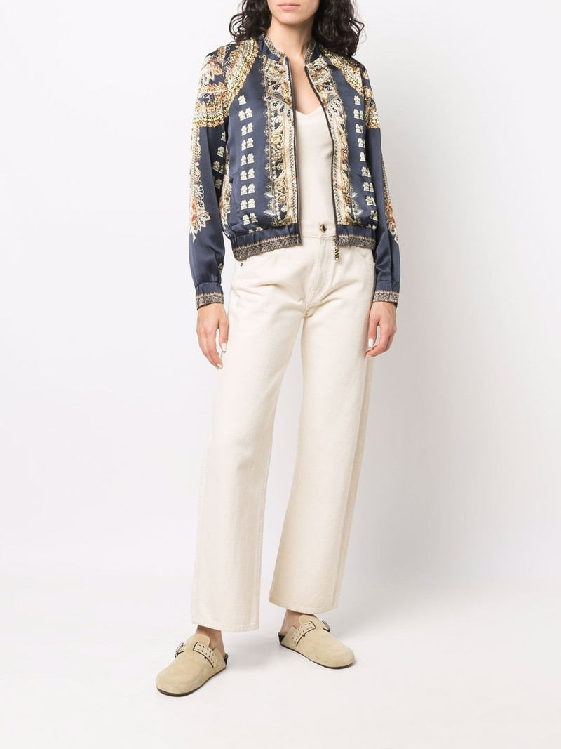 CAMILLA graphic-print silk bomber jacket outlook