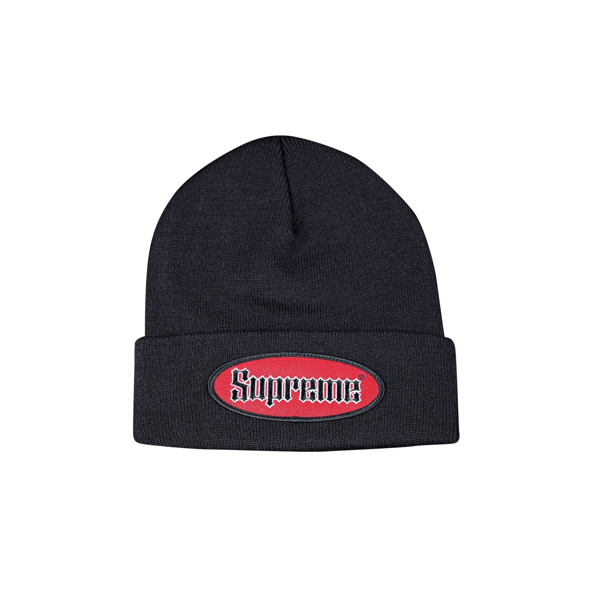 Supreme Oval Patch Beanie 'Black' - 1