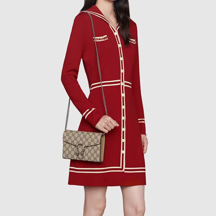 (WMNS) Gucci Dionysus Series Synthetic canvasChain bag Dionysus Brown 401231-KHNSN-8642 - 8