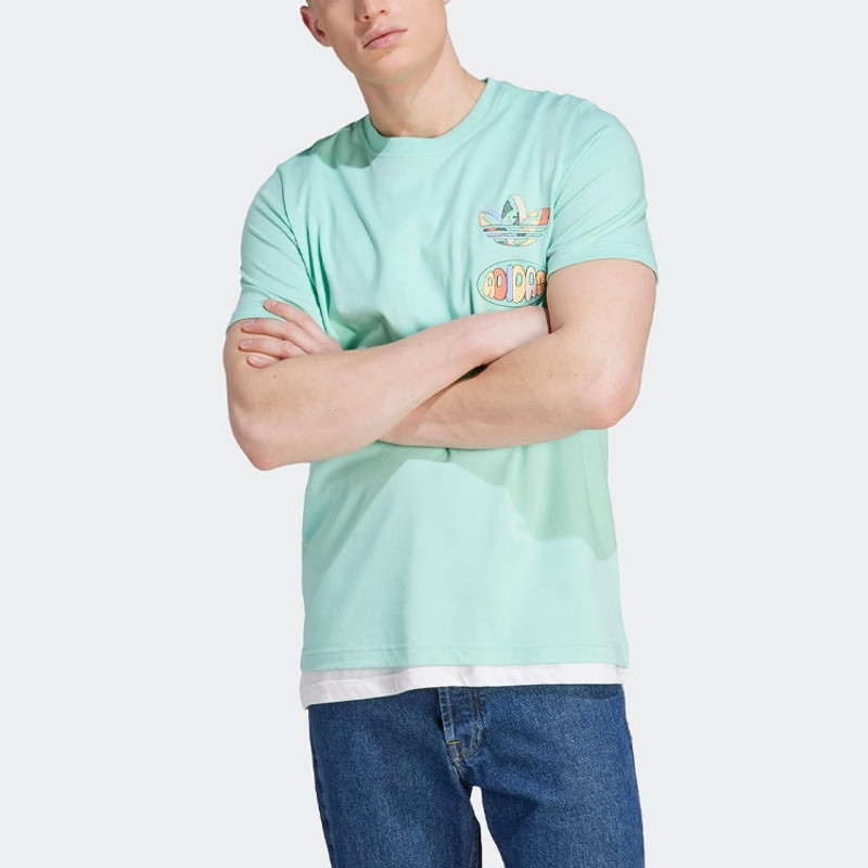 adidas adidas originals Enjoy Summer Front/Back Graphic Tee 'Easy Green' IT8180 outlook