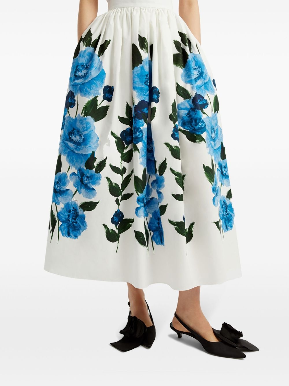 Painted Floral midi skirt - 5