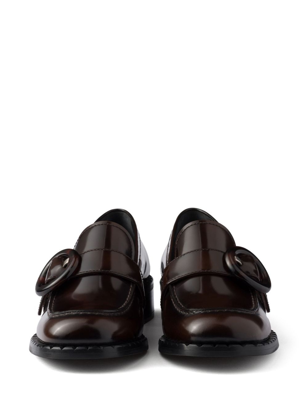 brushed leather loafers - 4
