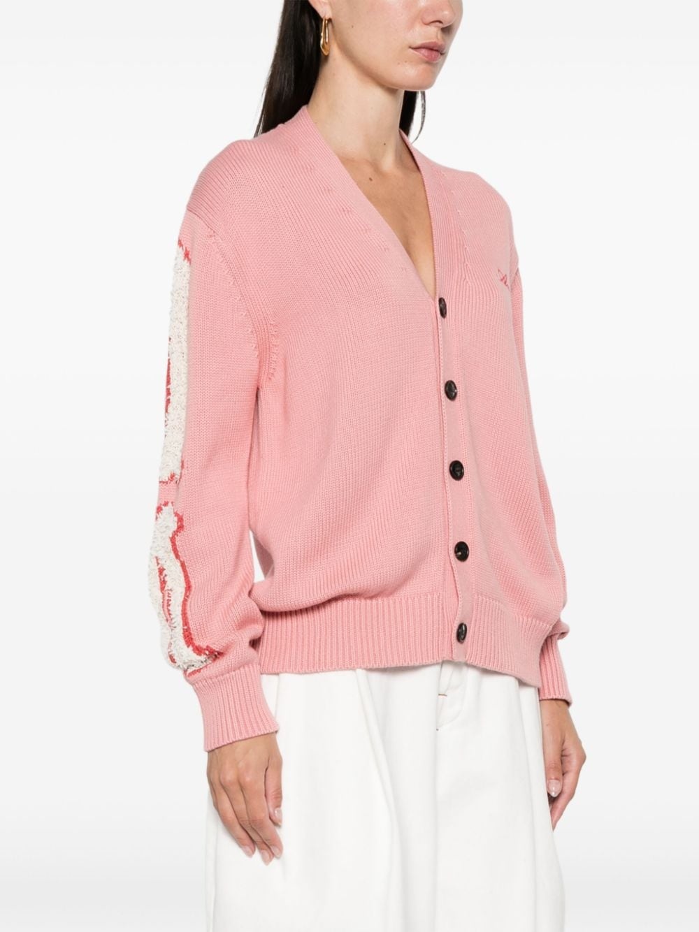 Bone appliqué cardigan - 3
