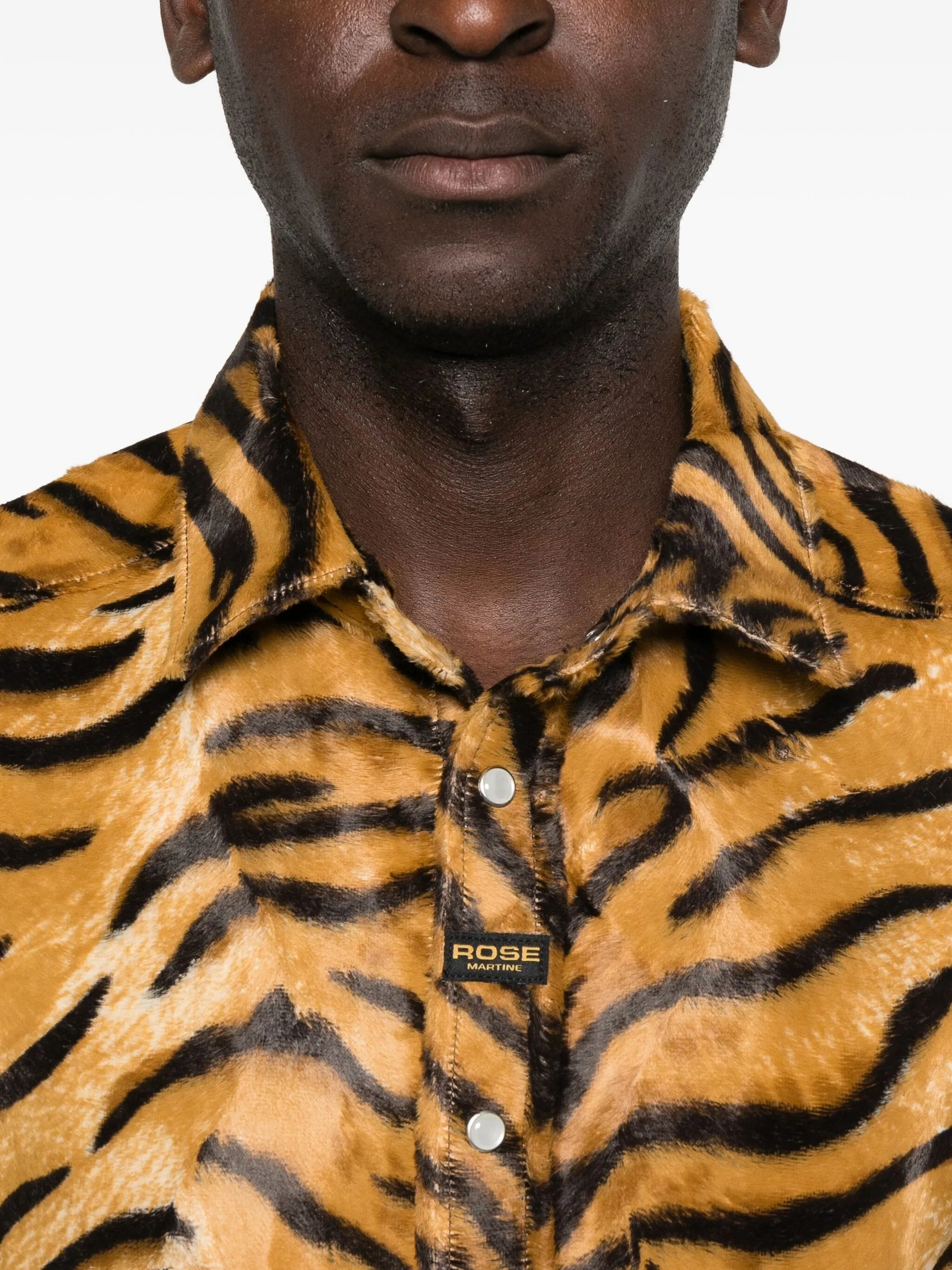 Martine Rose Tiger-print Felt Shirt - 3