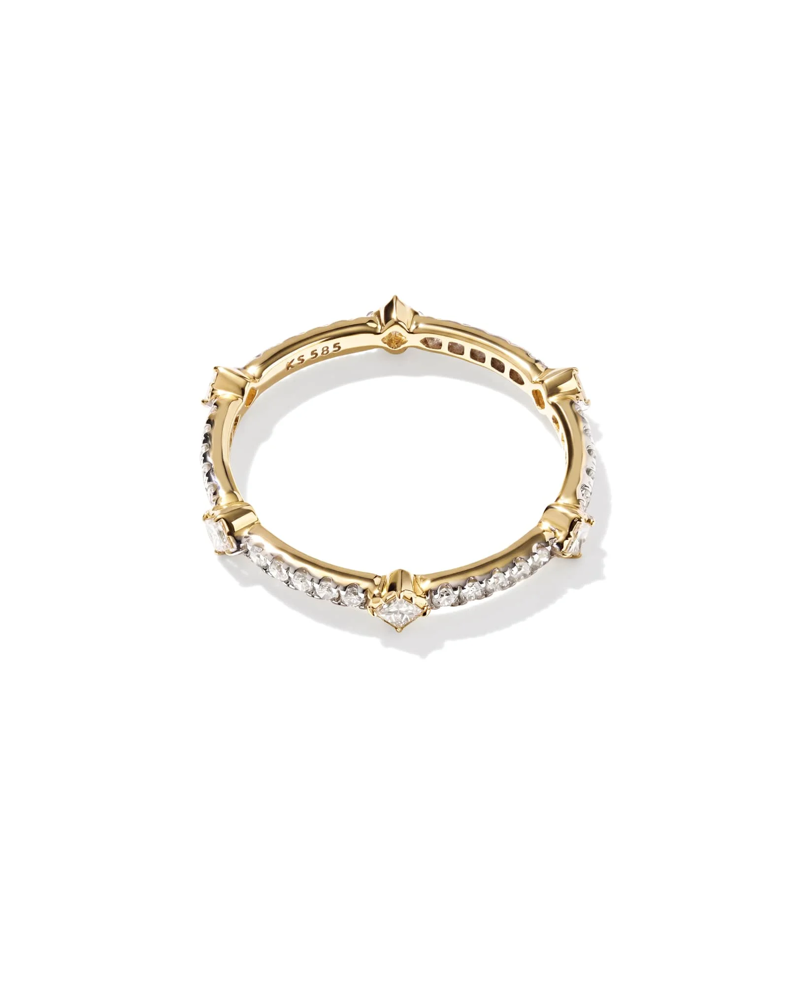 0.41ct Dira Princess 14k Yellow Gold Stackable Band Ring - 1